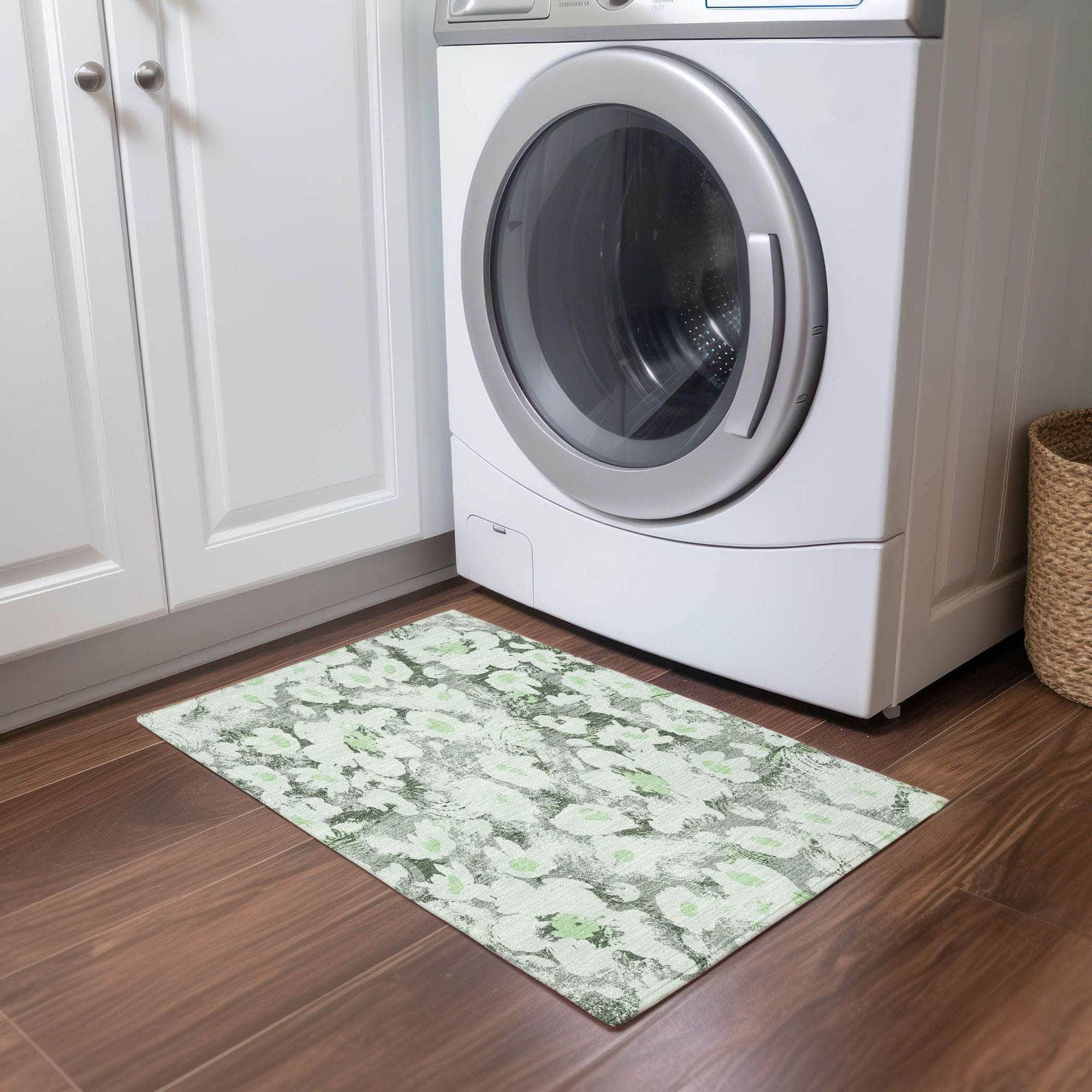 Machine Made ACN538 Aloe Green Rugs