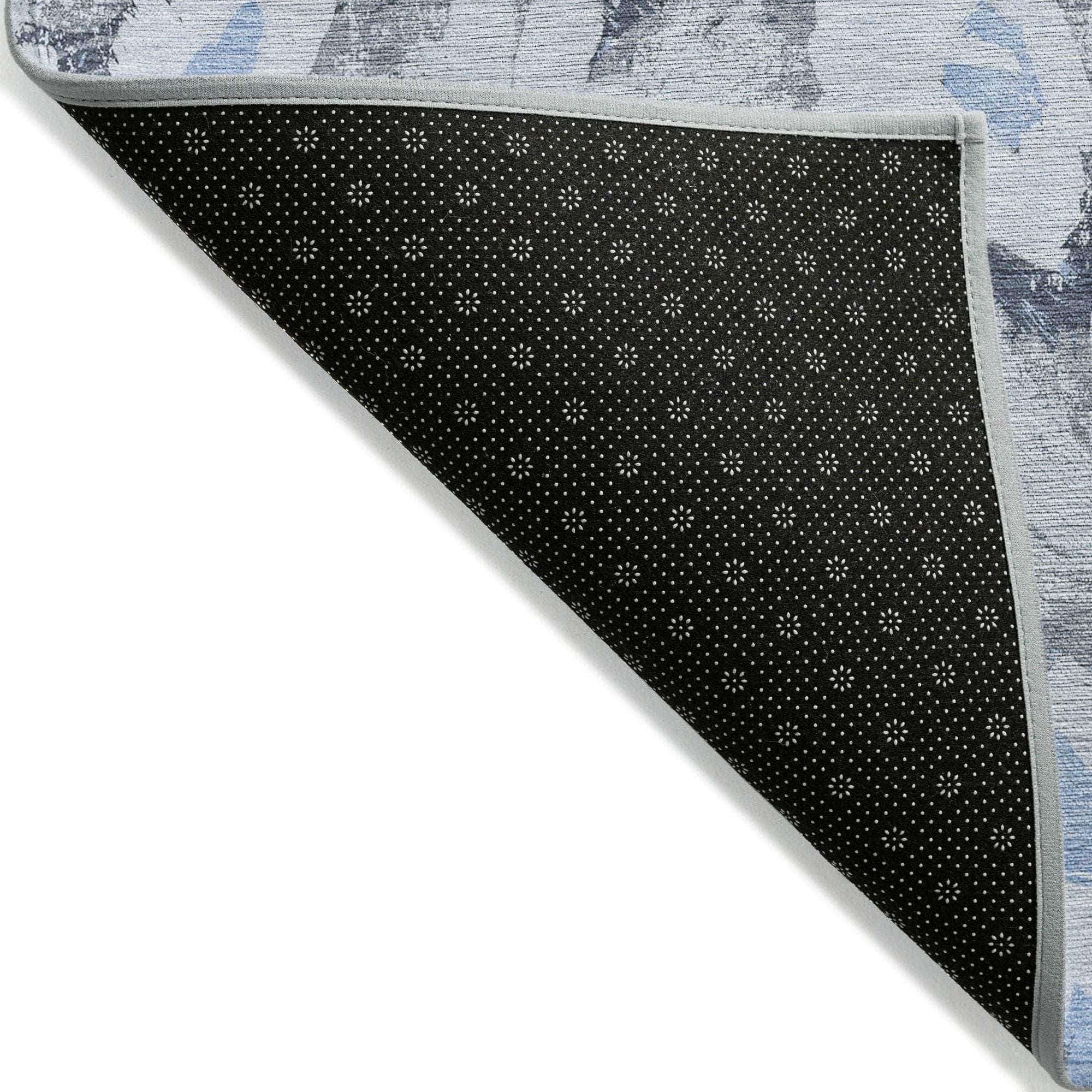 Machine Made ACN538 Denim Blue Rugs