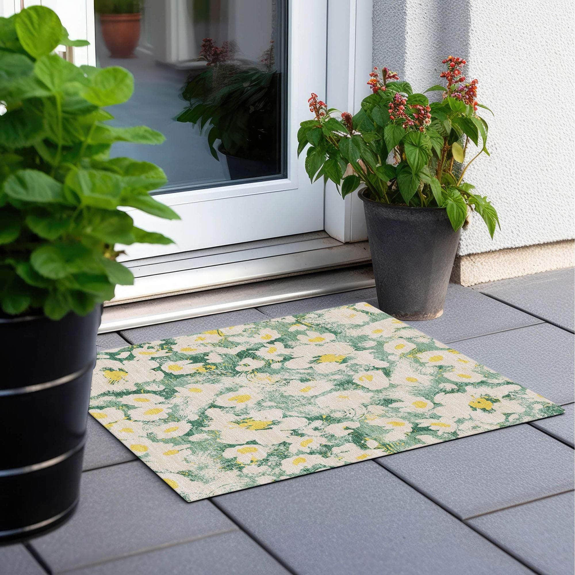 Machine Made ACN538 Green Rugs