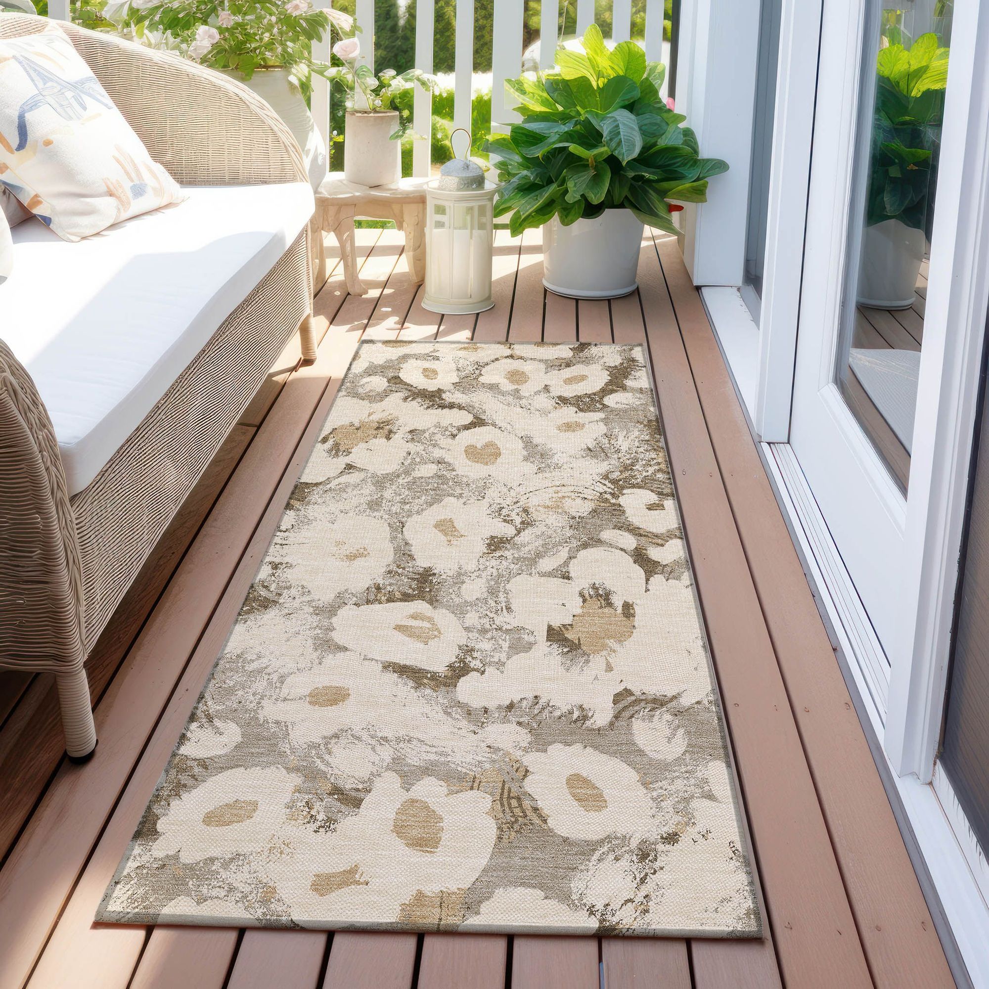 Machine Made ACN538 Khaki Brown Rugs