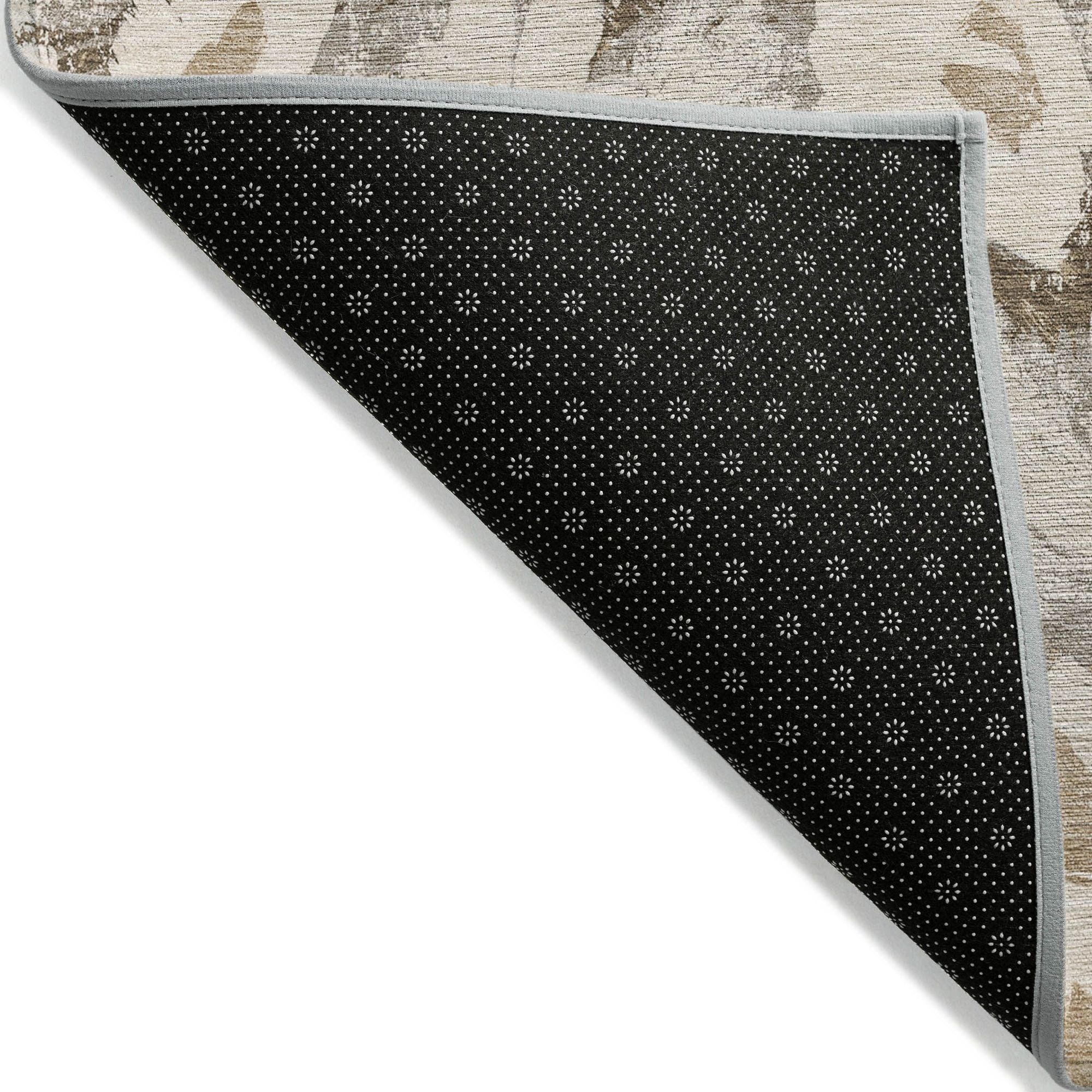 Machine Made ACN538 Khaki Brown Rugs