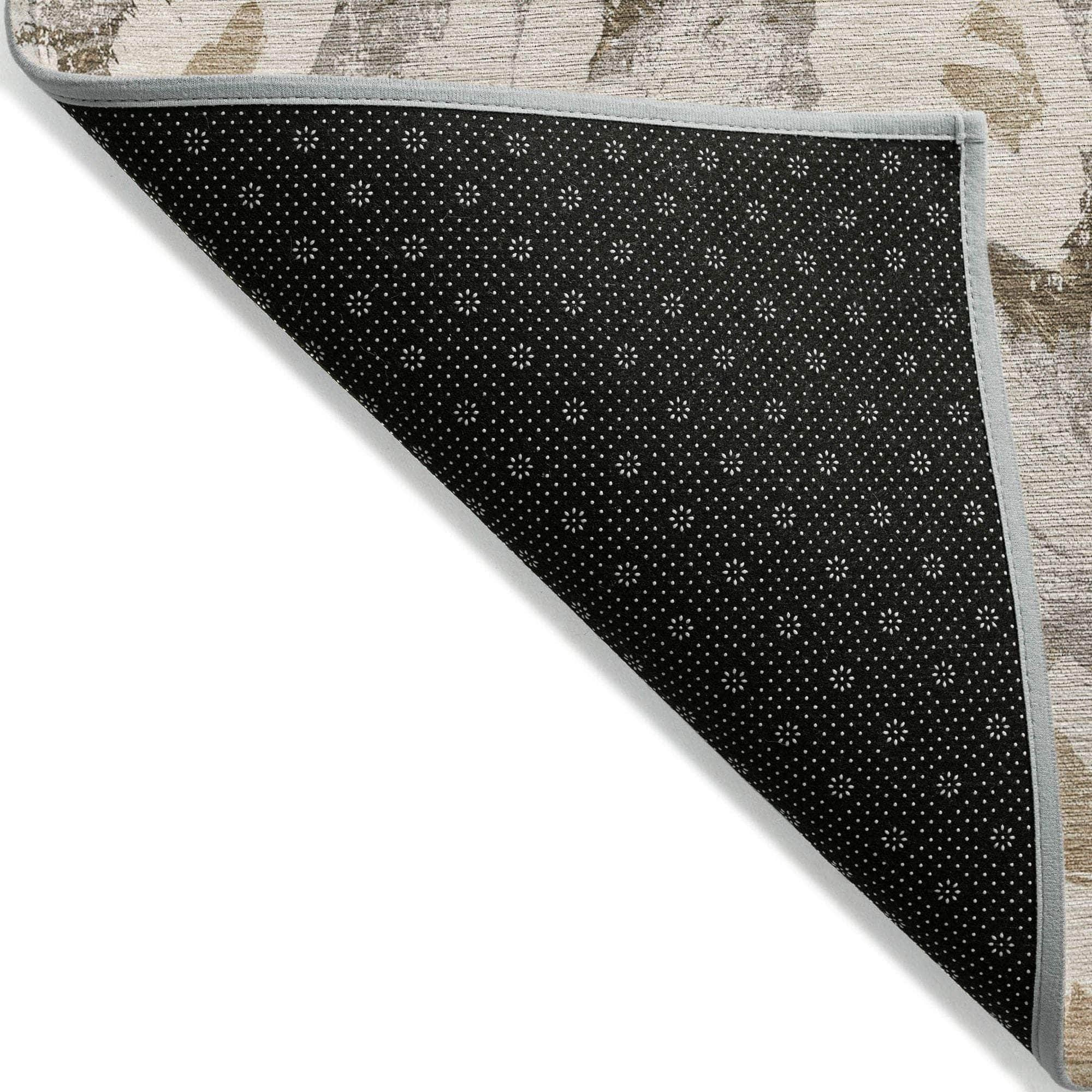 Machine Made ACN538 Khaki Brown Rugs