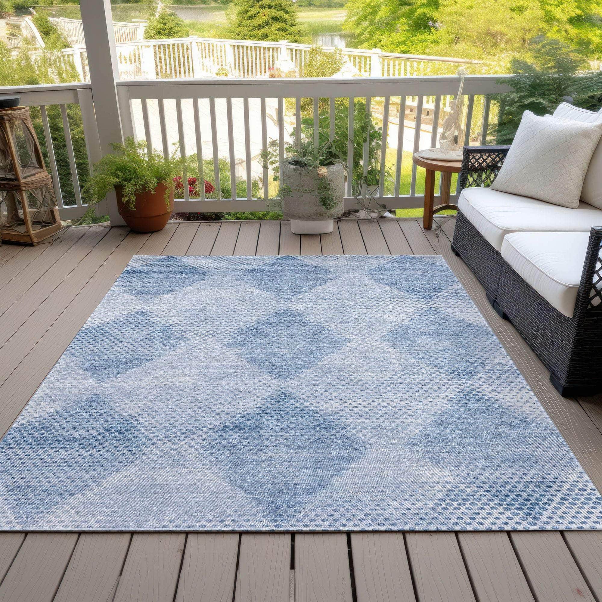 Machine Made ACN539 Blue Rugs