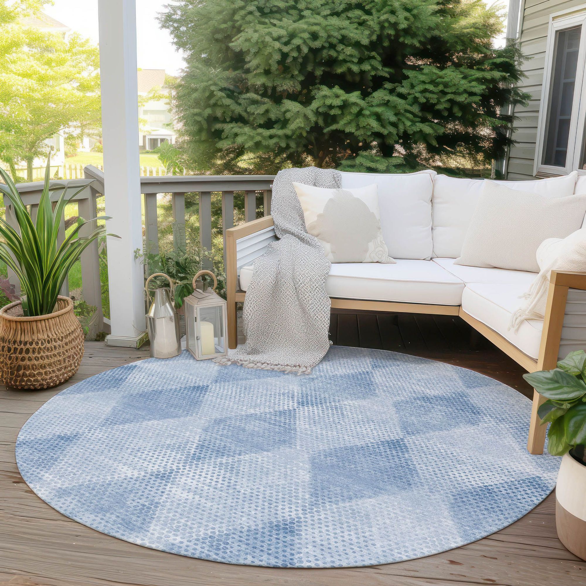 Machine Made ACN539 Blue Rugs