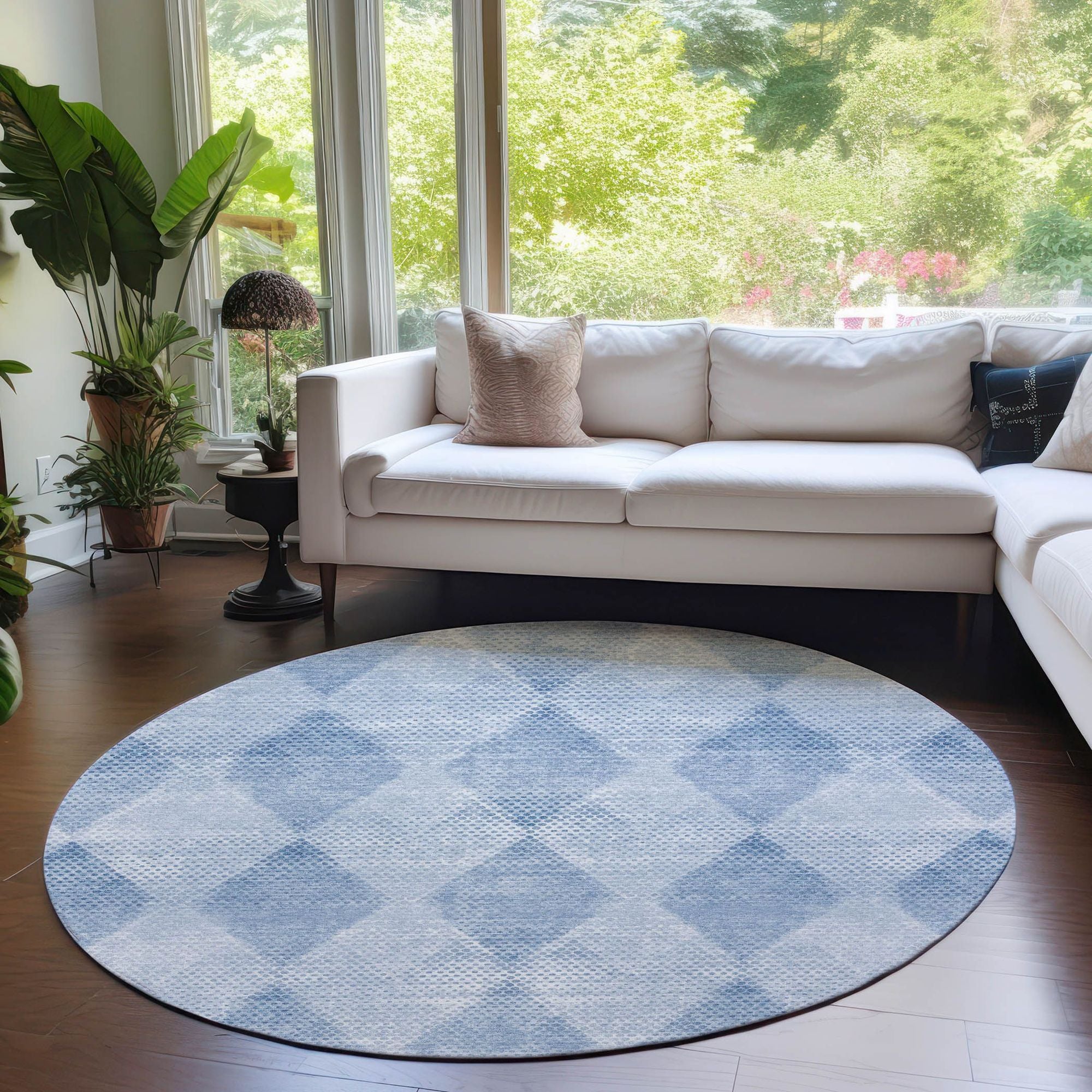 Machine Made ACN539 Blue Rugs