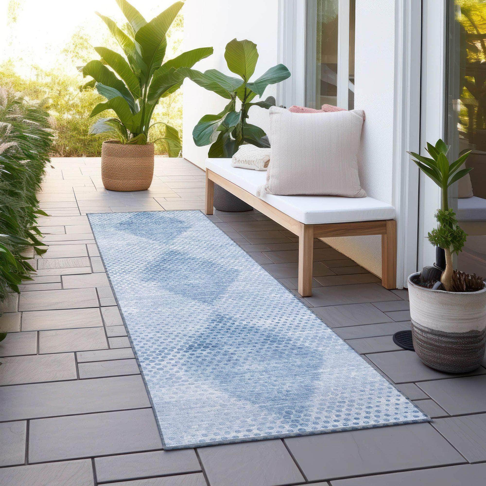 Machine Made ACN539 Blue Rugs