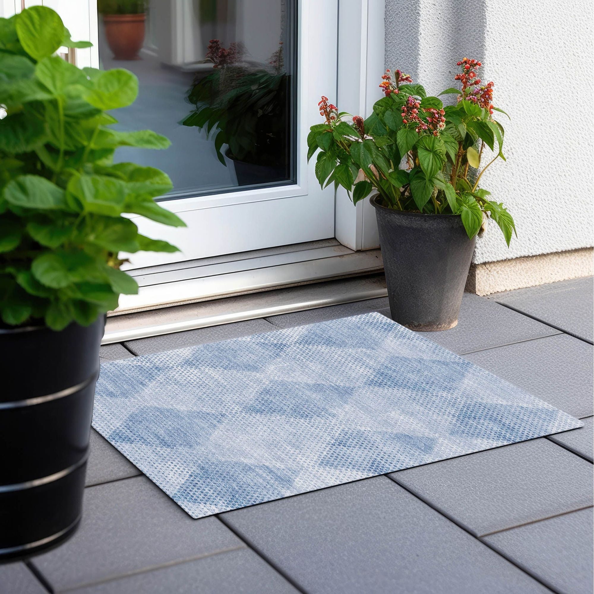 Machine Made ACN539 Blue Rugs