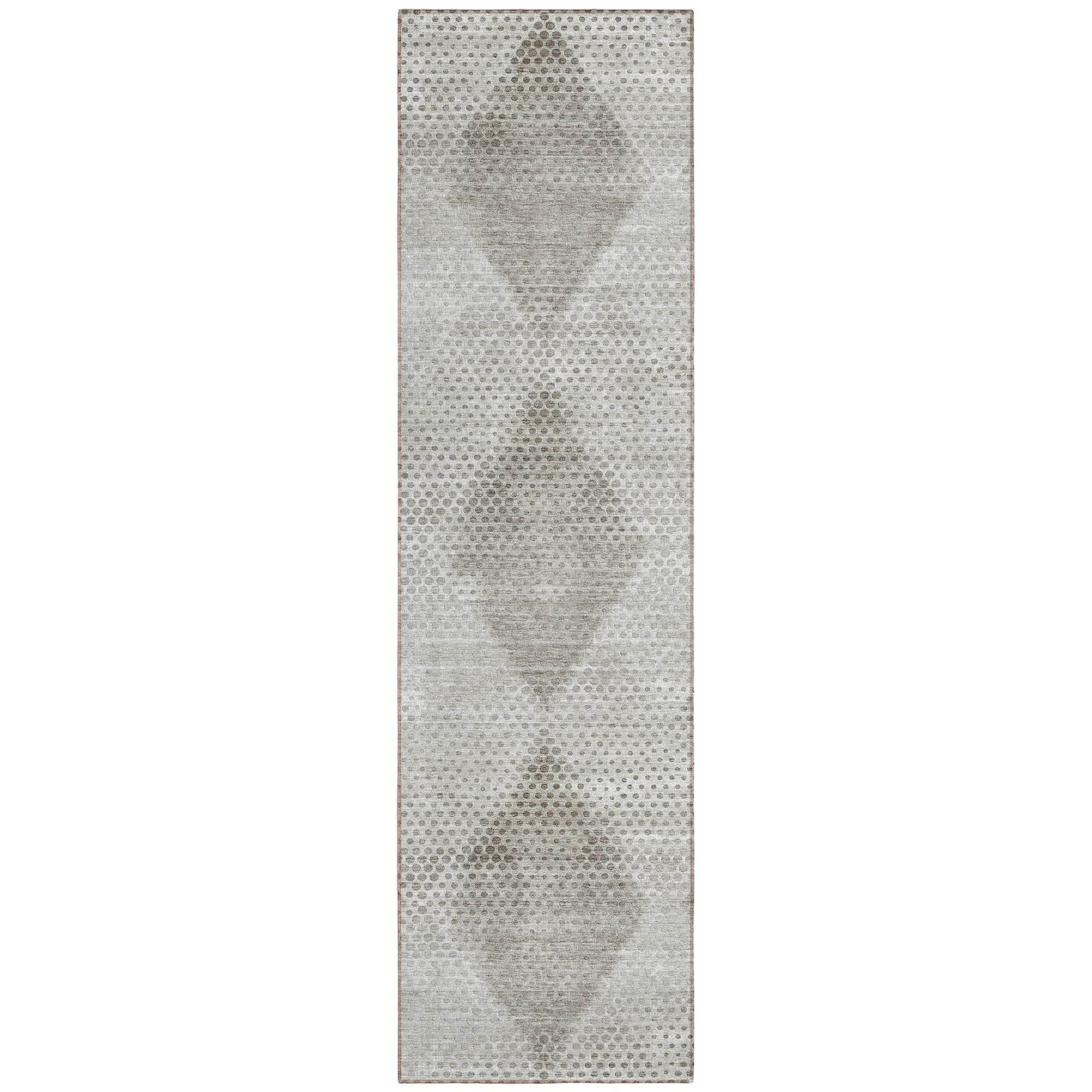 Machine Washable Gray Rug - Indoor / Outdoor - Kids / Pet Friendly Geometric Print Rug