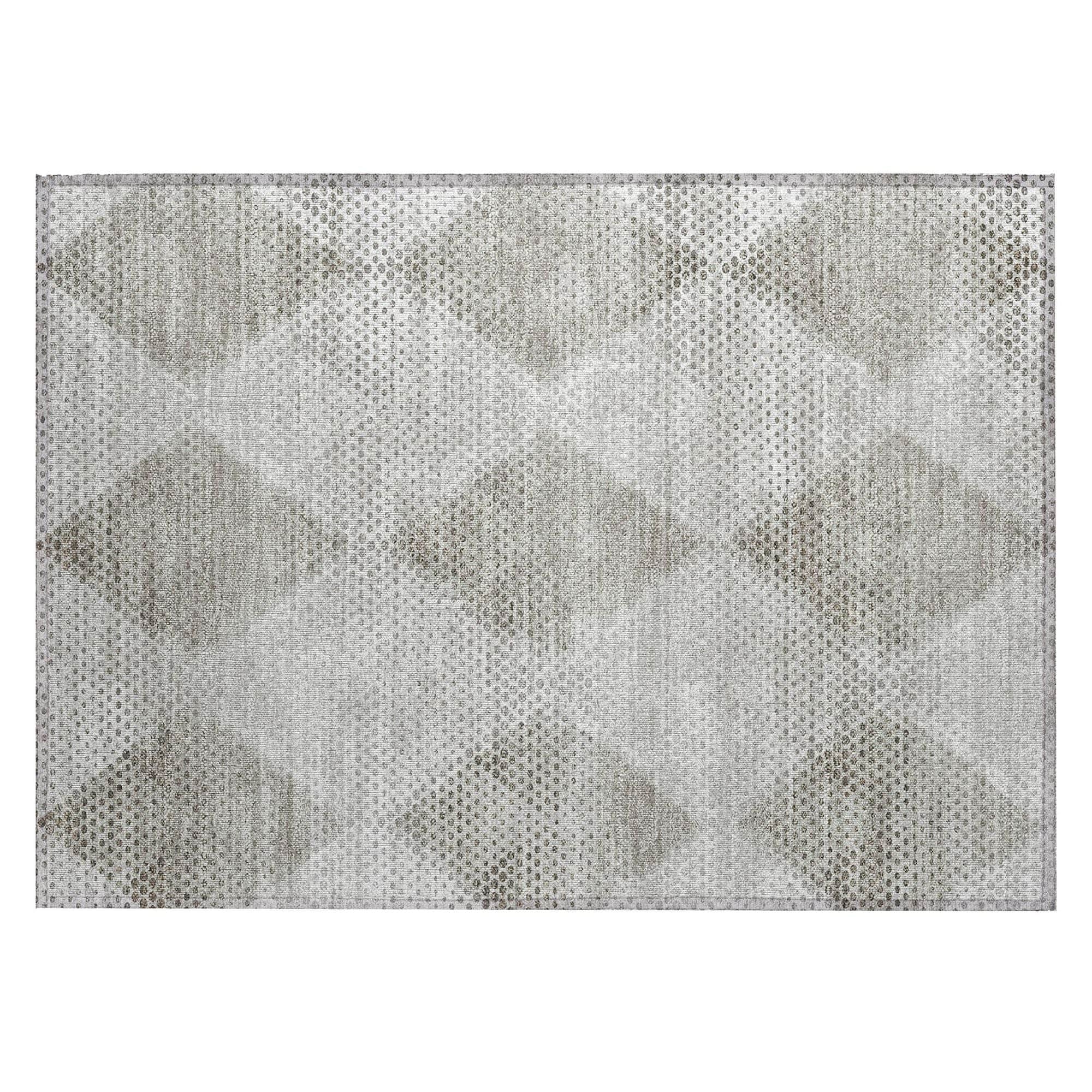 Machine Washable Gray Rug - Indoor / Outdoor - Kids / Pet Friendly Geometric Print Rug