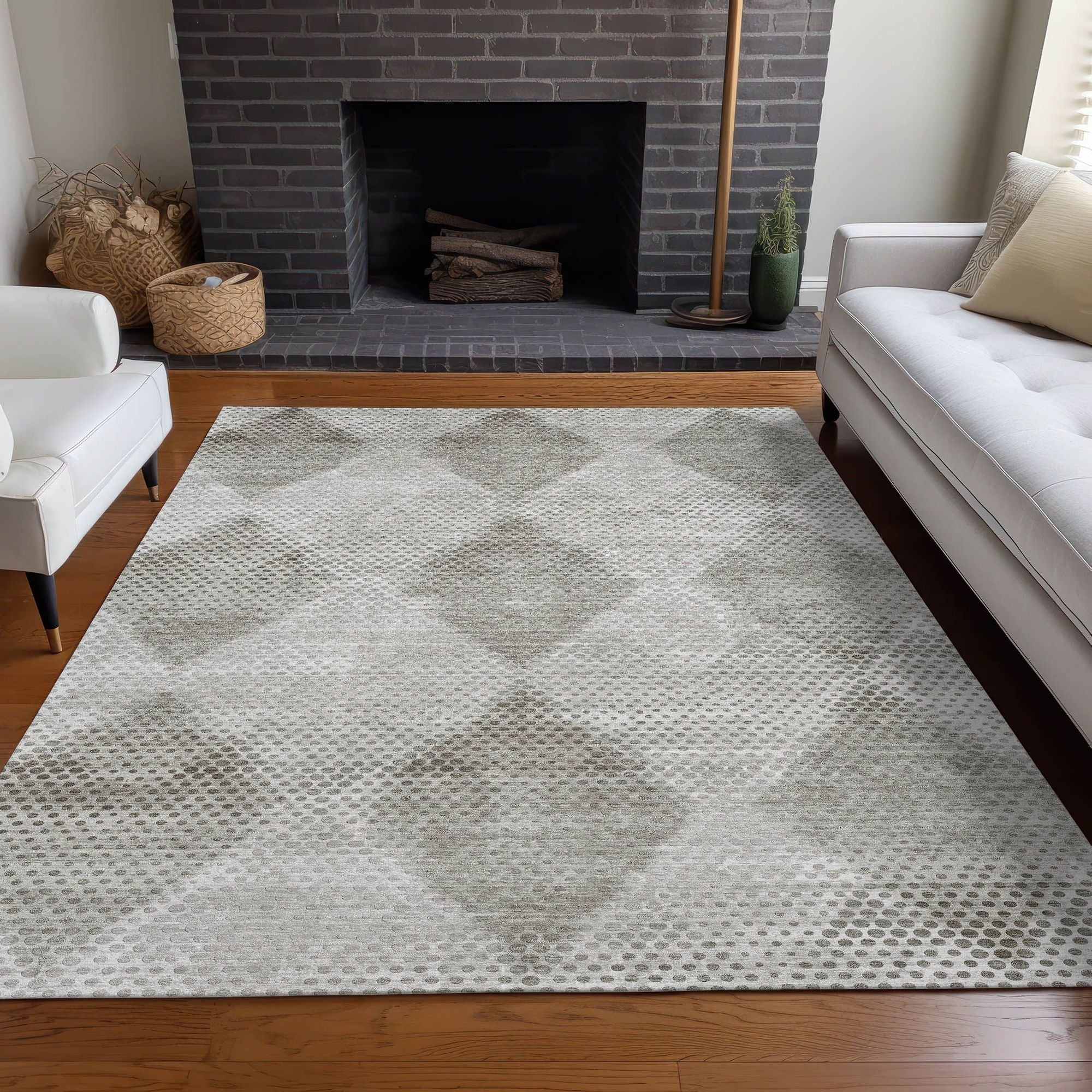 Machine Made ACN539 Gray Rugs