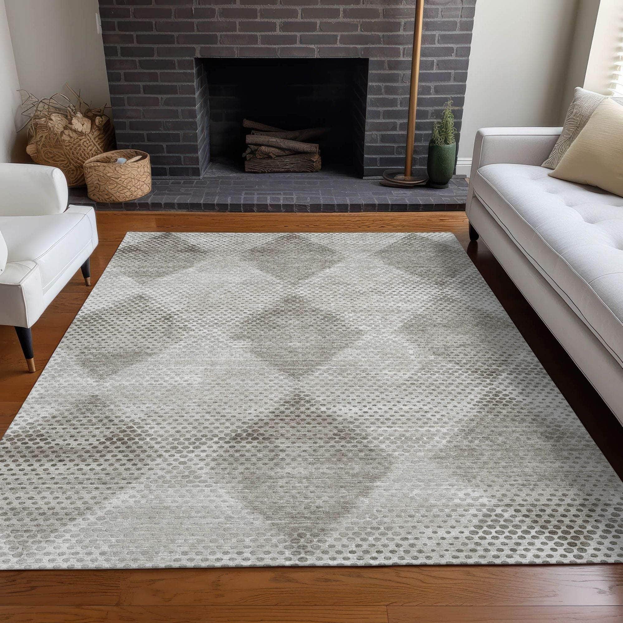 Machine Made ACN539 Gray Rugs