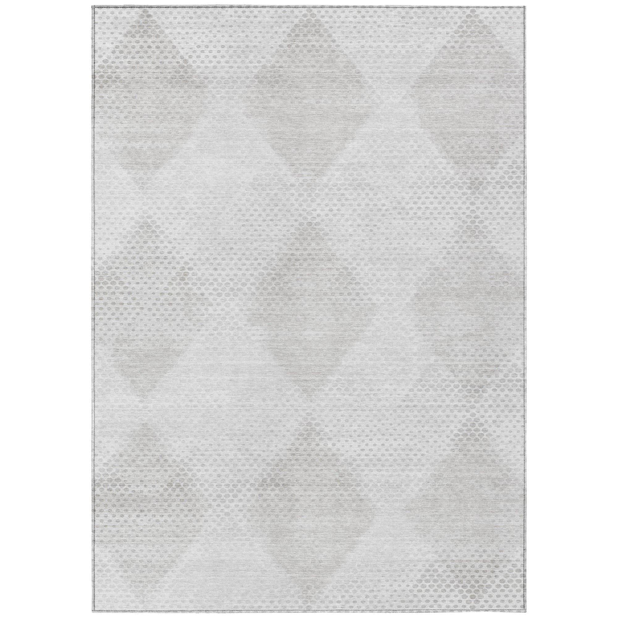 Machine Washable Ivory Rug - Indoor / Outdoor - Kids / Pet Friendly Geometric Print Rug