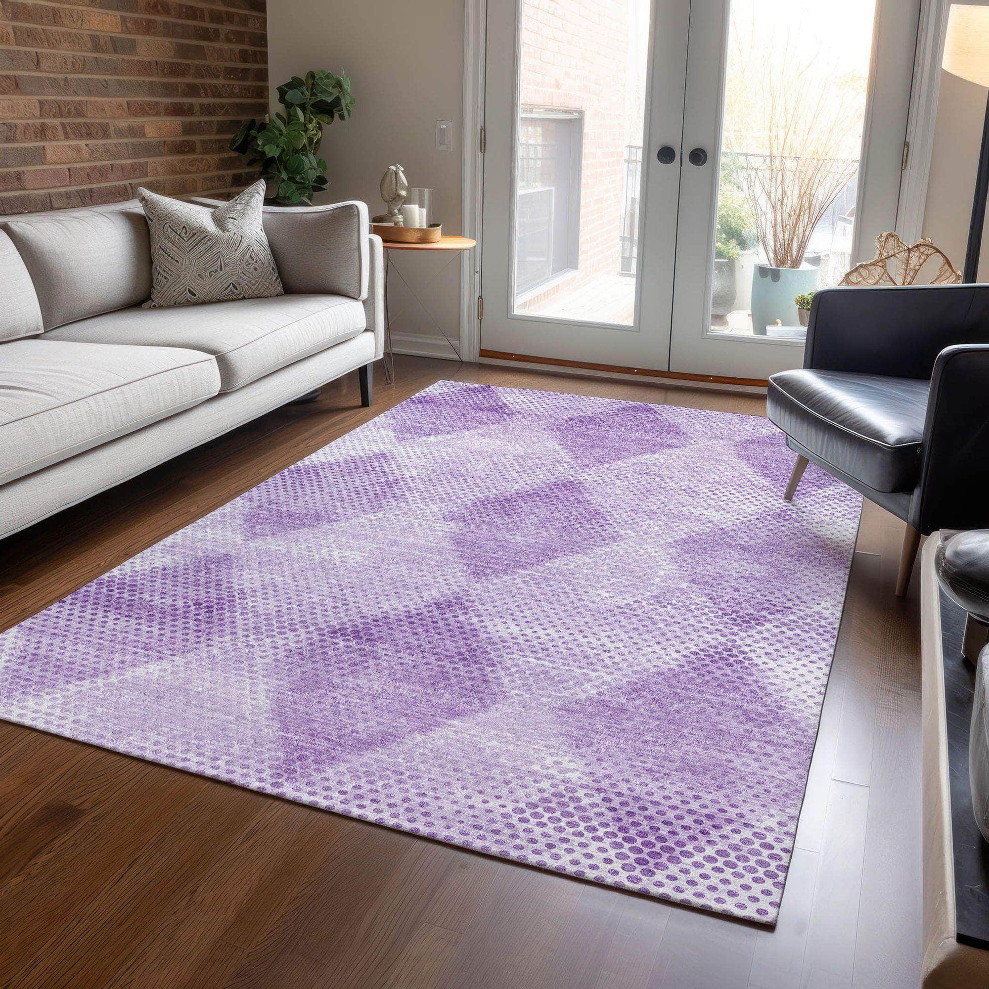 Machine Made ACN539 Lavender Purple Rugs
