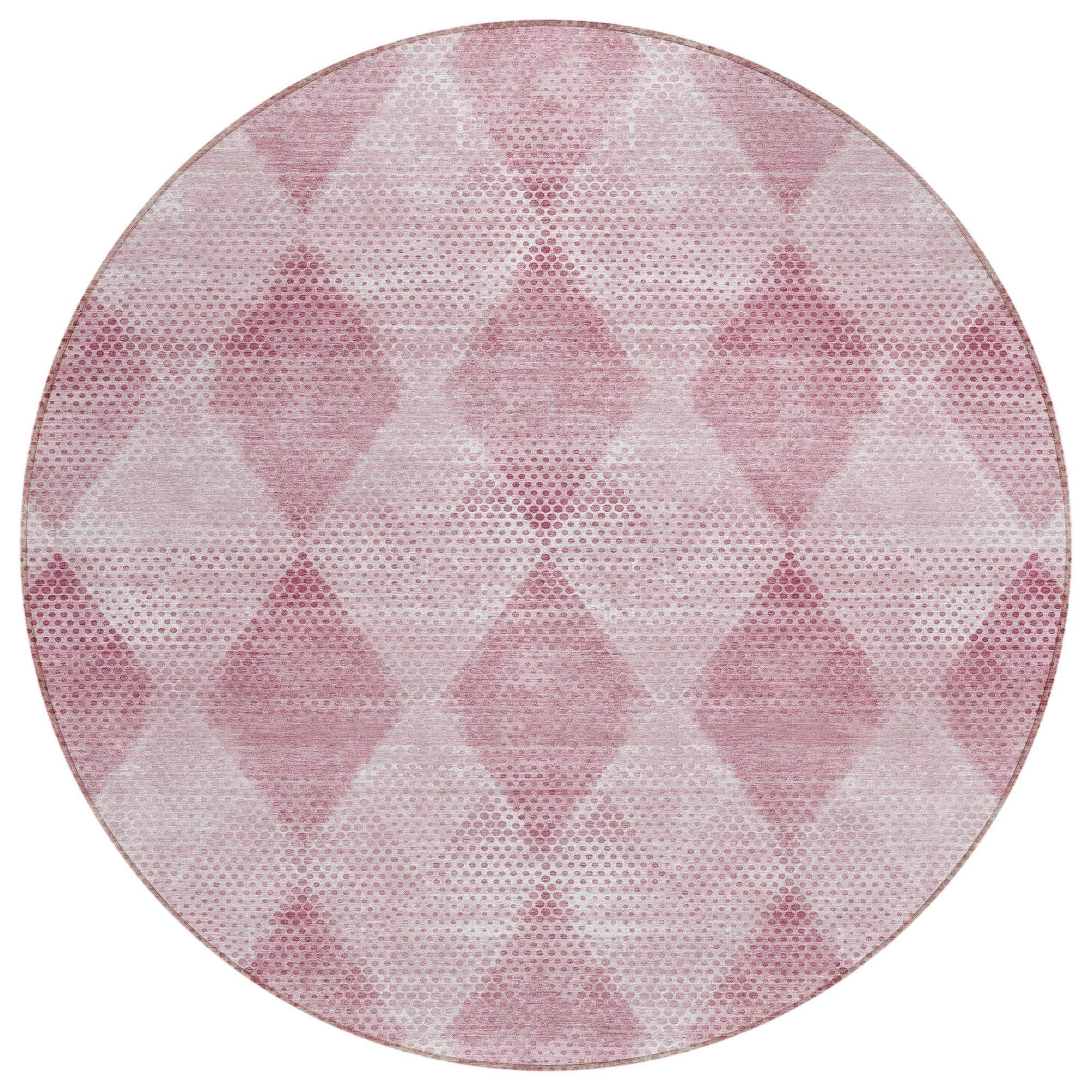 Machine Washable Merlot Red Rug - Indoor / Outdoor - Kids / Pet Friendly Geometric Print Rug