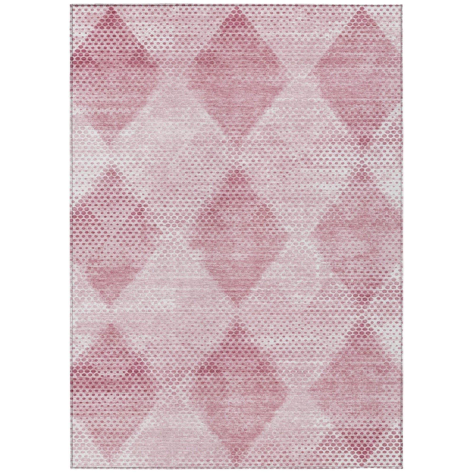 Machine Washable Merlot Red Rug - Indoor / Outdoor - Kids / Pet Friendly Geometric Print Rug