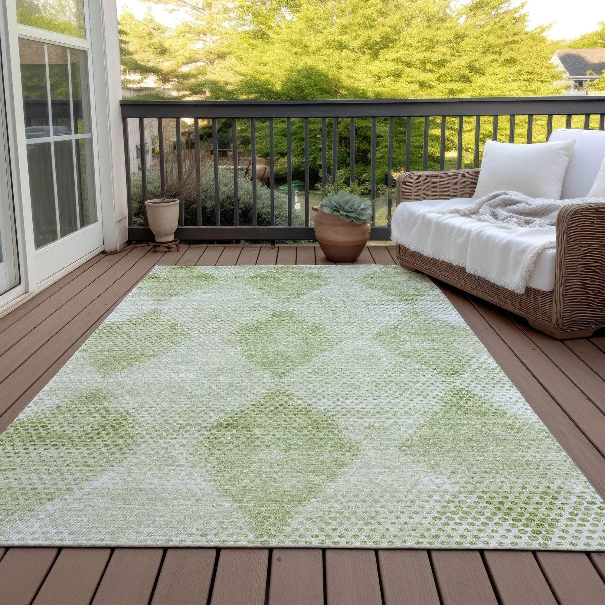 Machine Made ACN539 Mint Green Rugs