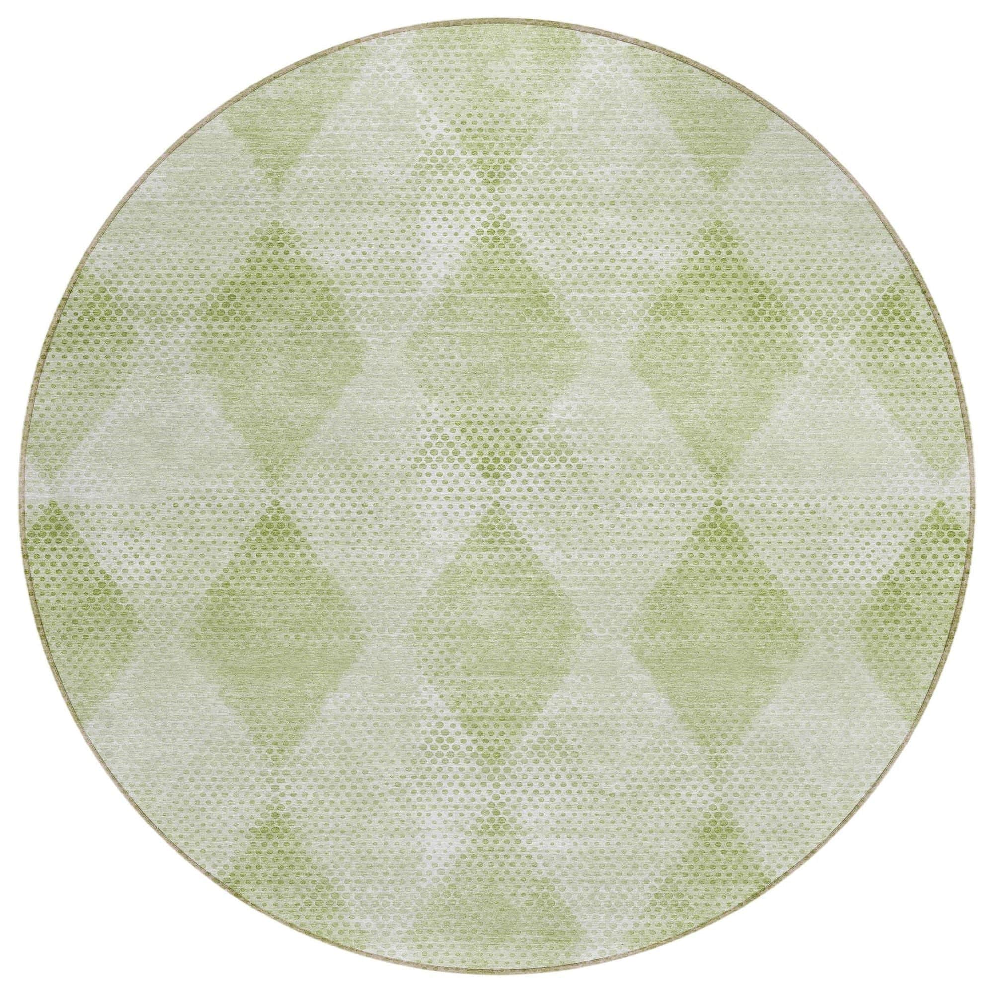 Machine Washable Mint Green Rug - Indoor / Outdoor - Kids / Pet Friendly Geometric Print Rug