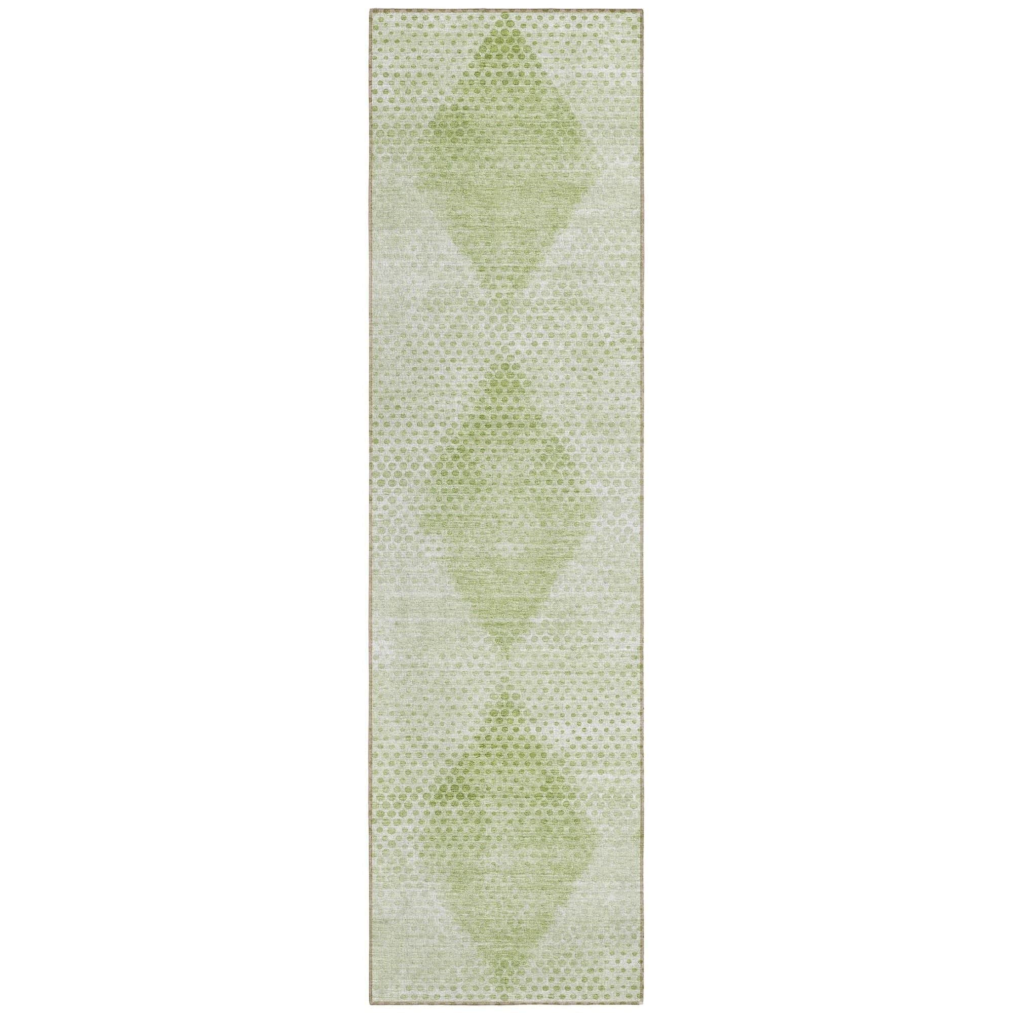 Machine Washable Mint Green Rug - Indoor / Outdoor - Kids / Pet Friendly Geometric Print Rug