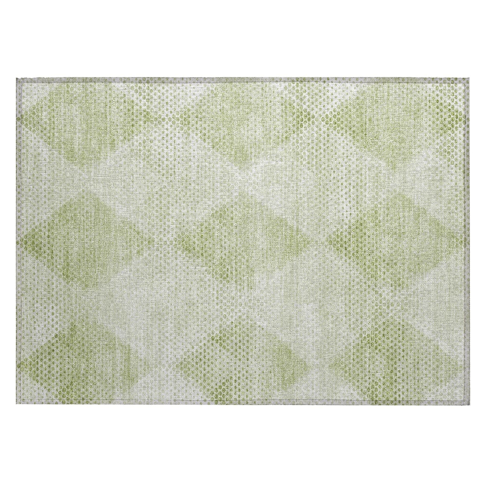 Machine Washable Mint Green Rug - Indoor / Outdoor - Kids / Pet Friendly Geometric Print Rug