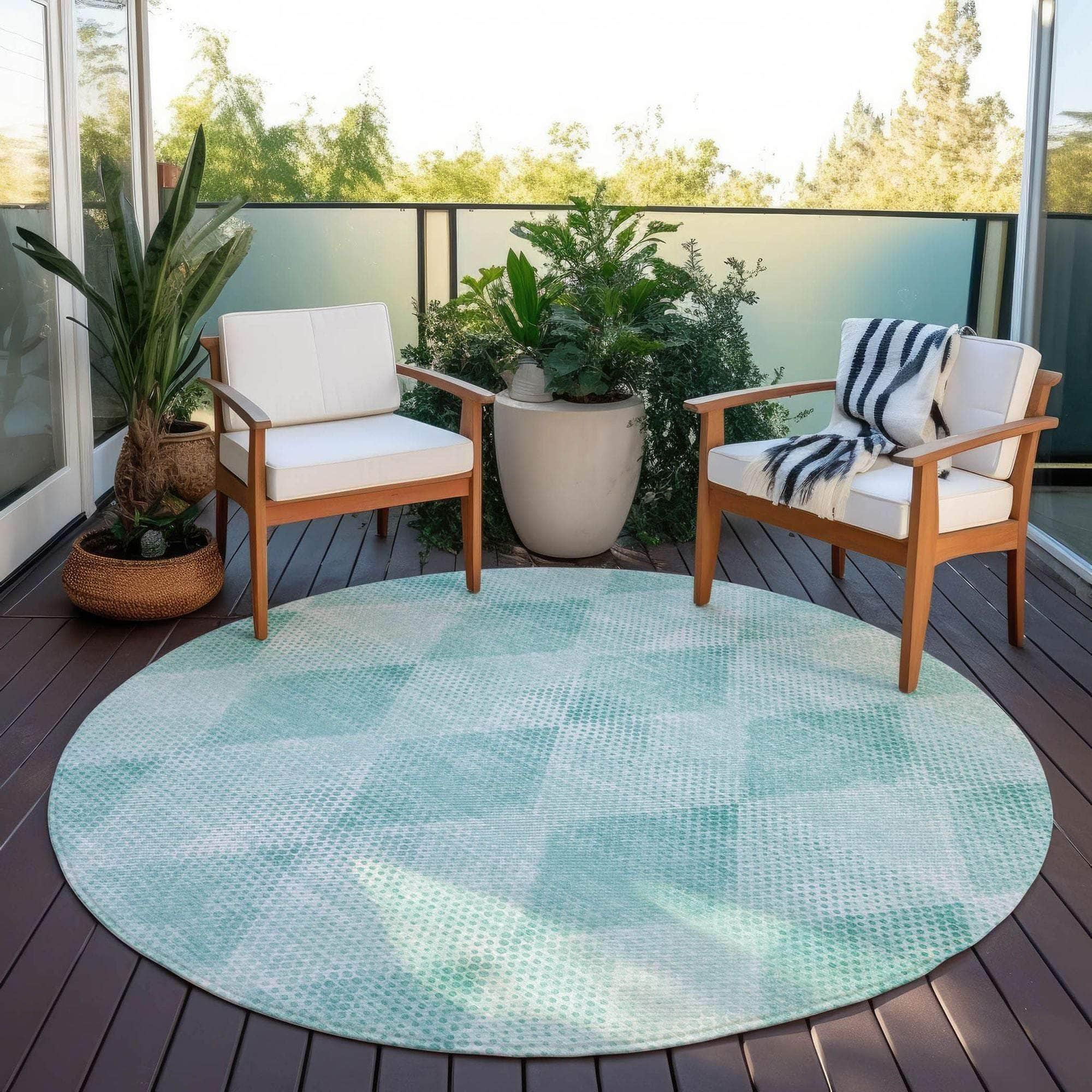 Machine Made ACN539 Teal Rugs