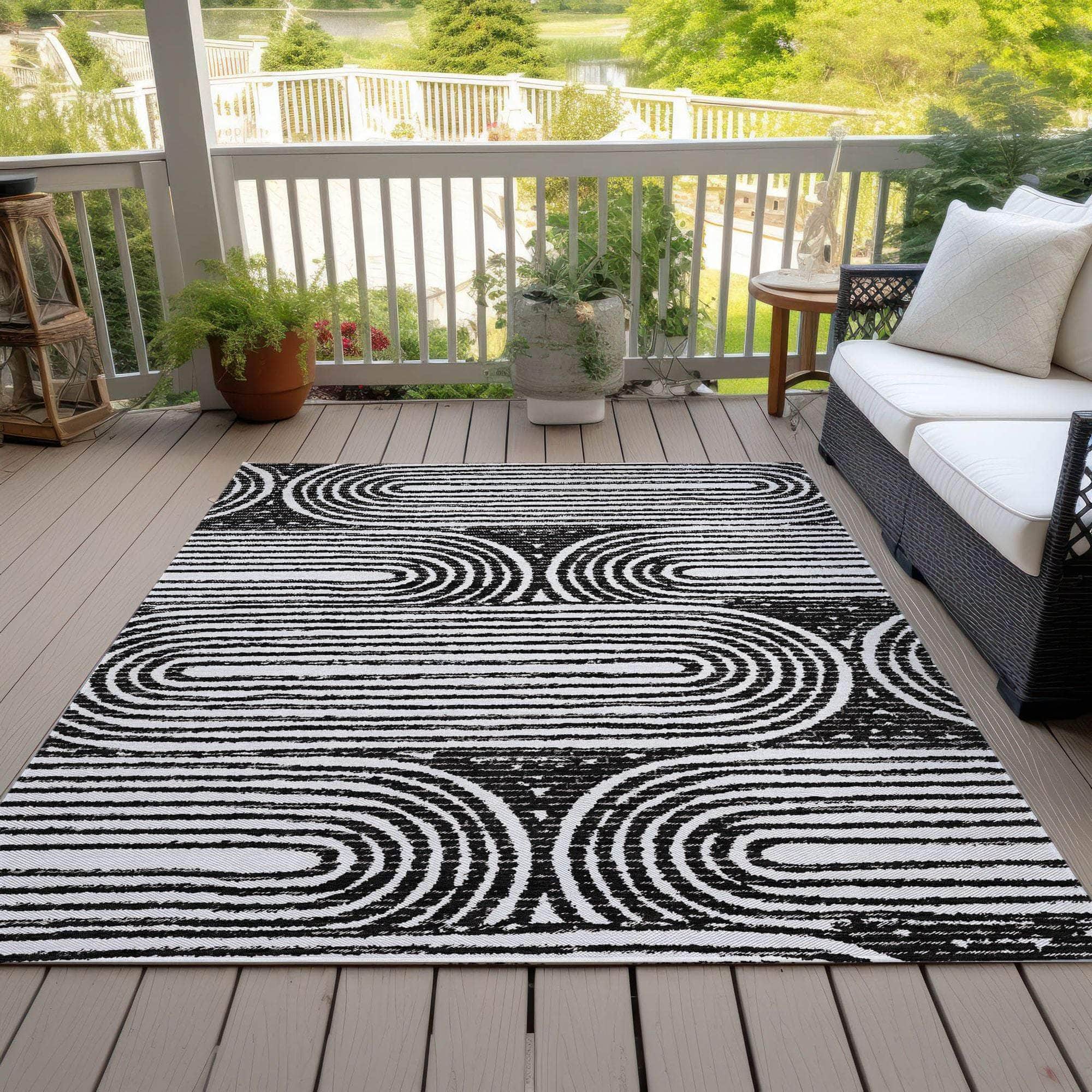 Machine Made ACN540 Black Rugs