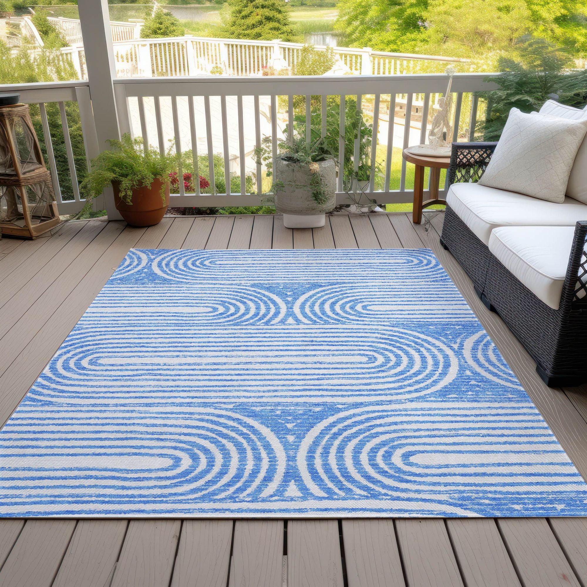 Machine Made ACN540 Blue Rugs