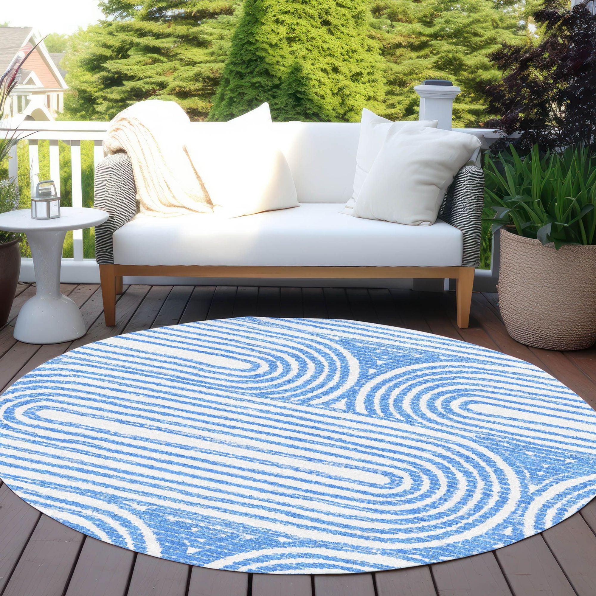 Machine Made ACN540 Blue Rugs
