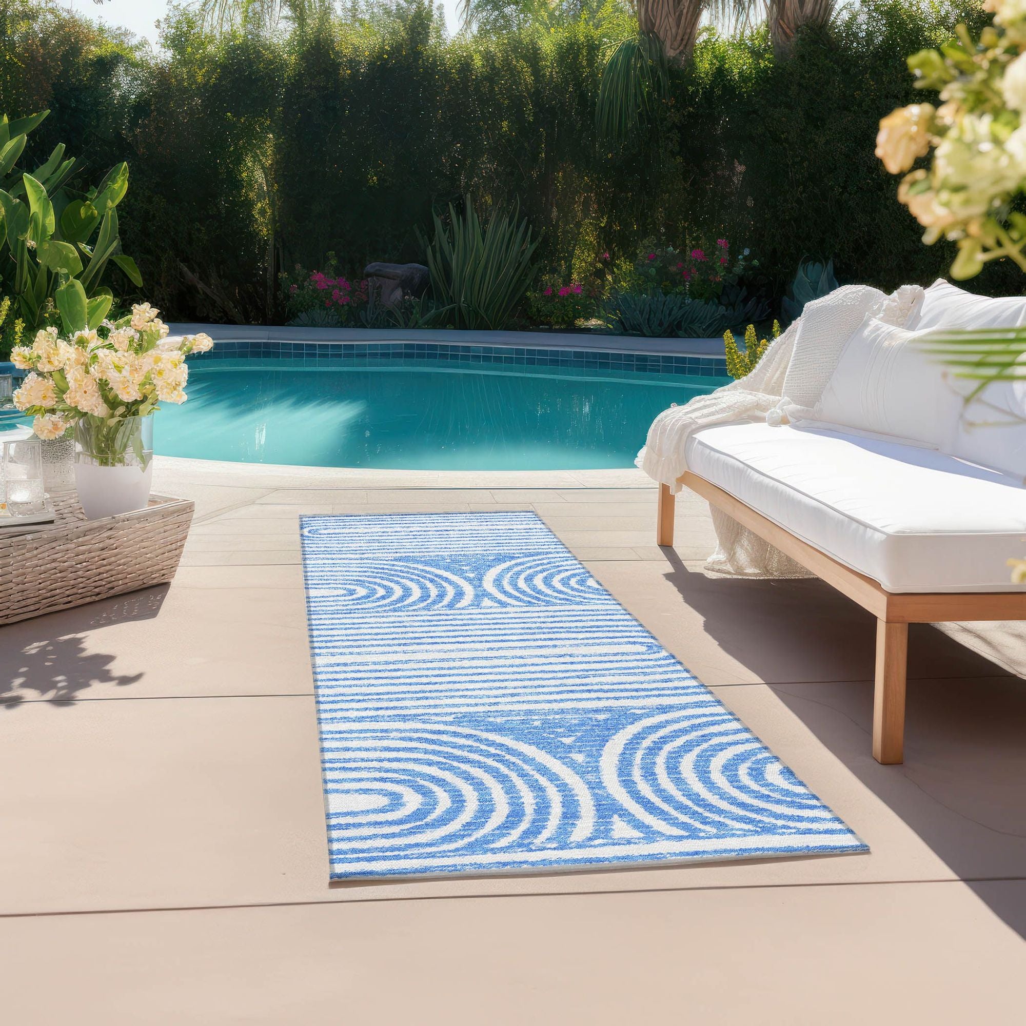 Machine Made ACN540 Blue Rugs