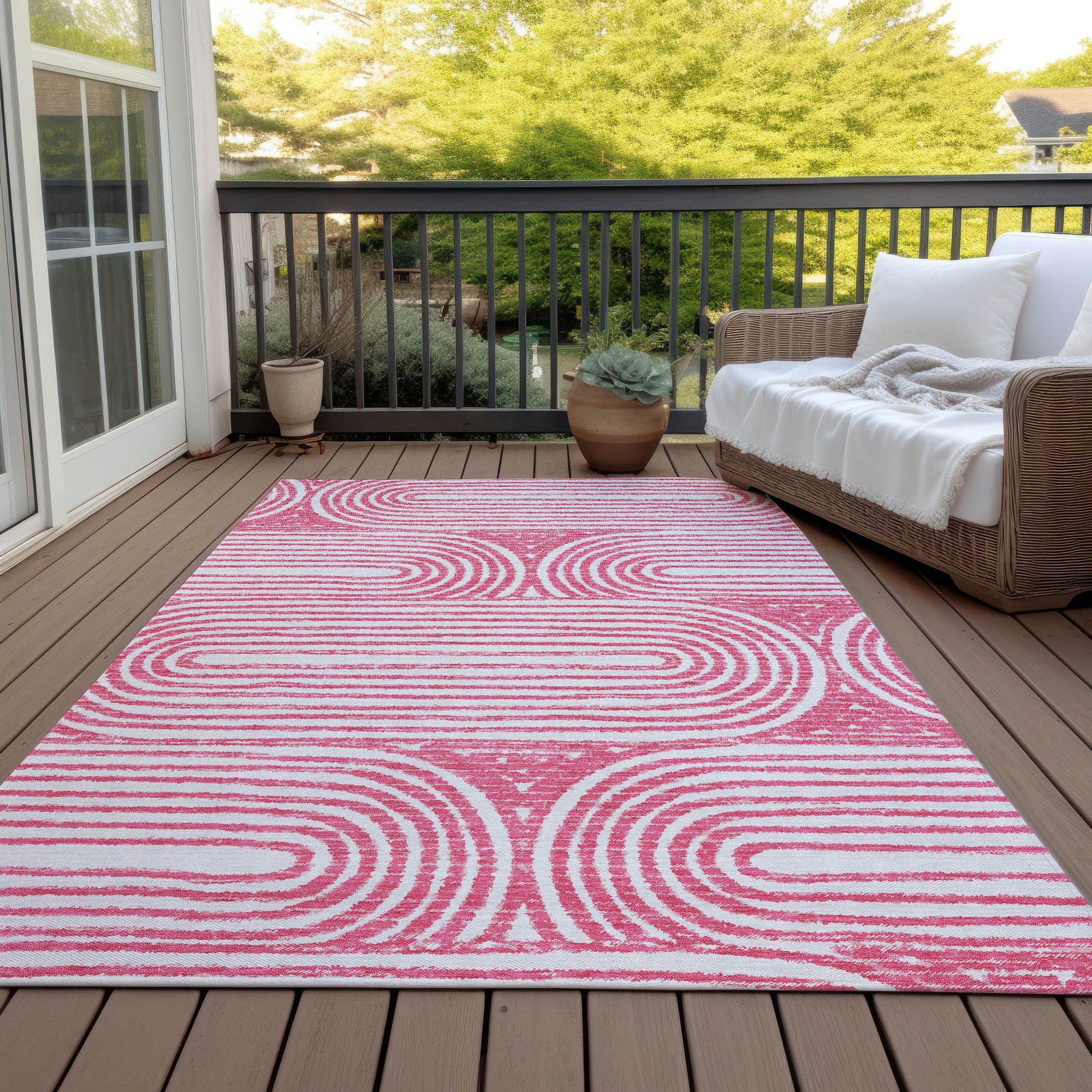Machine Made ACN540 Blush Pink Rugs