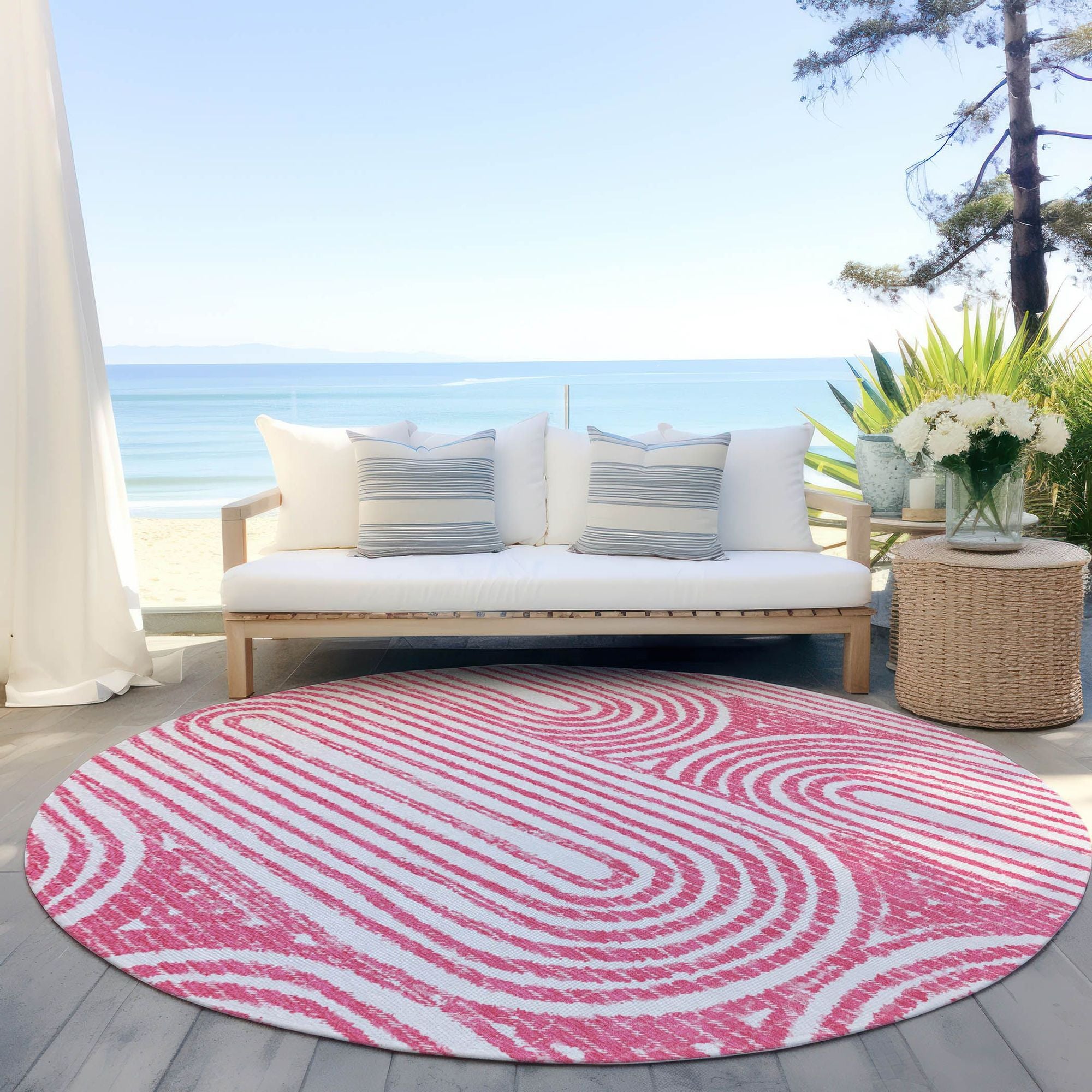 Machine Made ACN540 Blush Pink Rugs