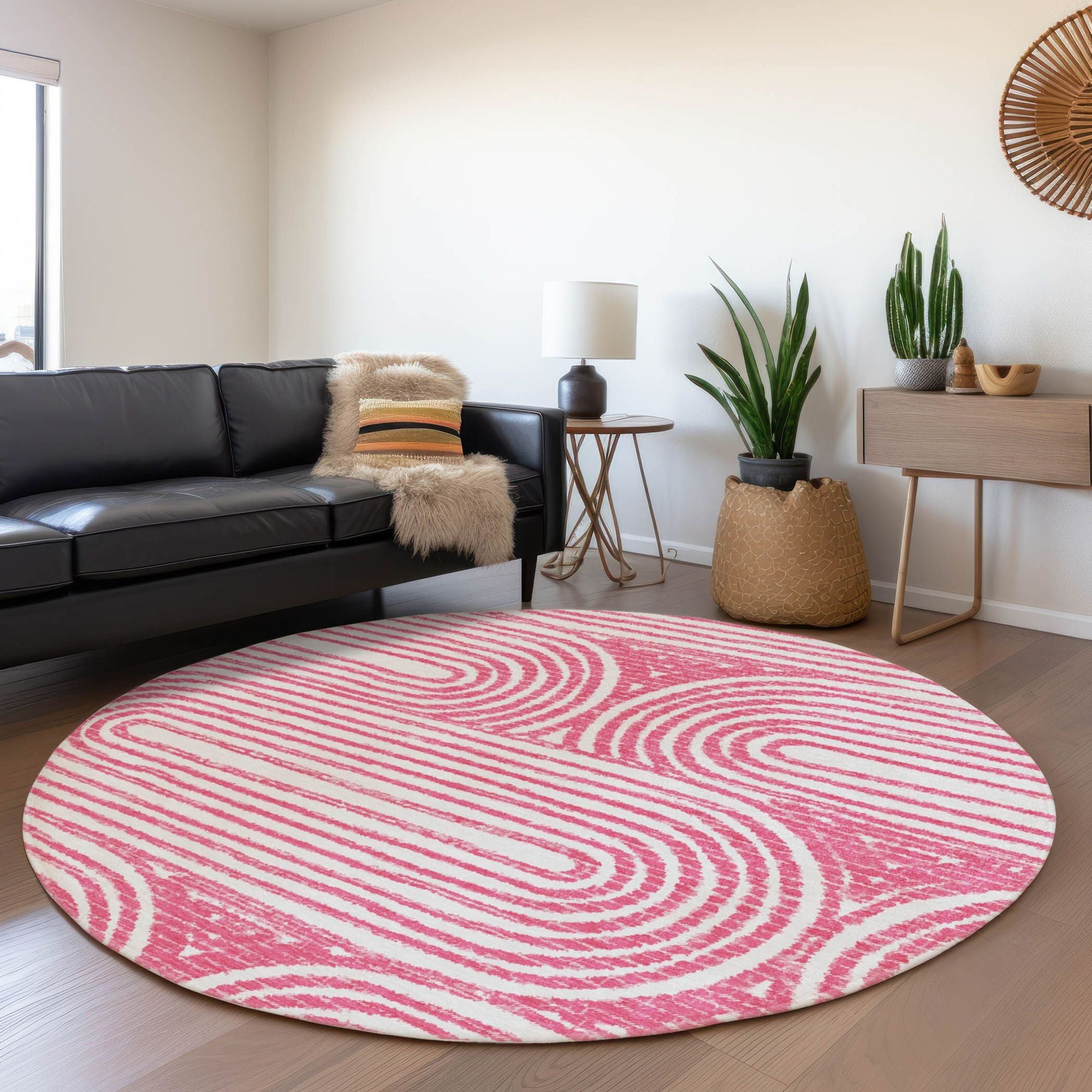 Machine Made ACN540 Blush Pink Rugs