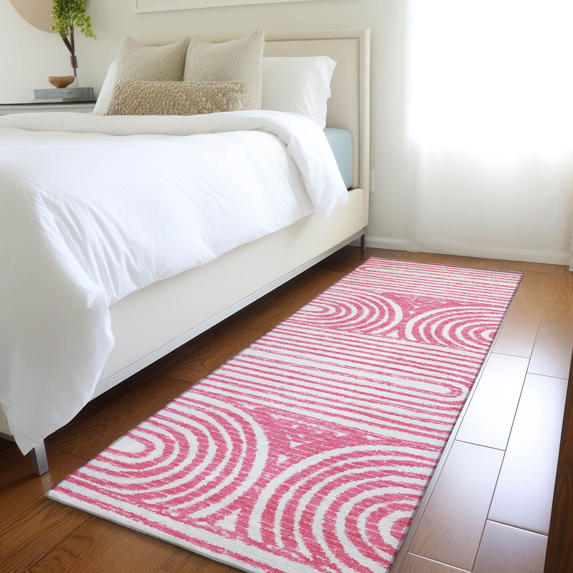 Machine Made ACN540 Blush Pink Rugs
