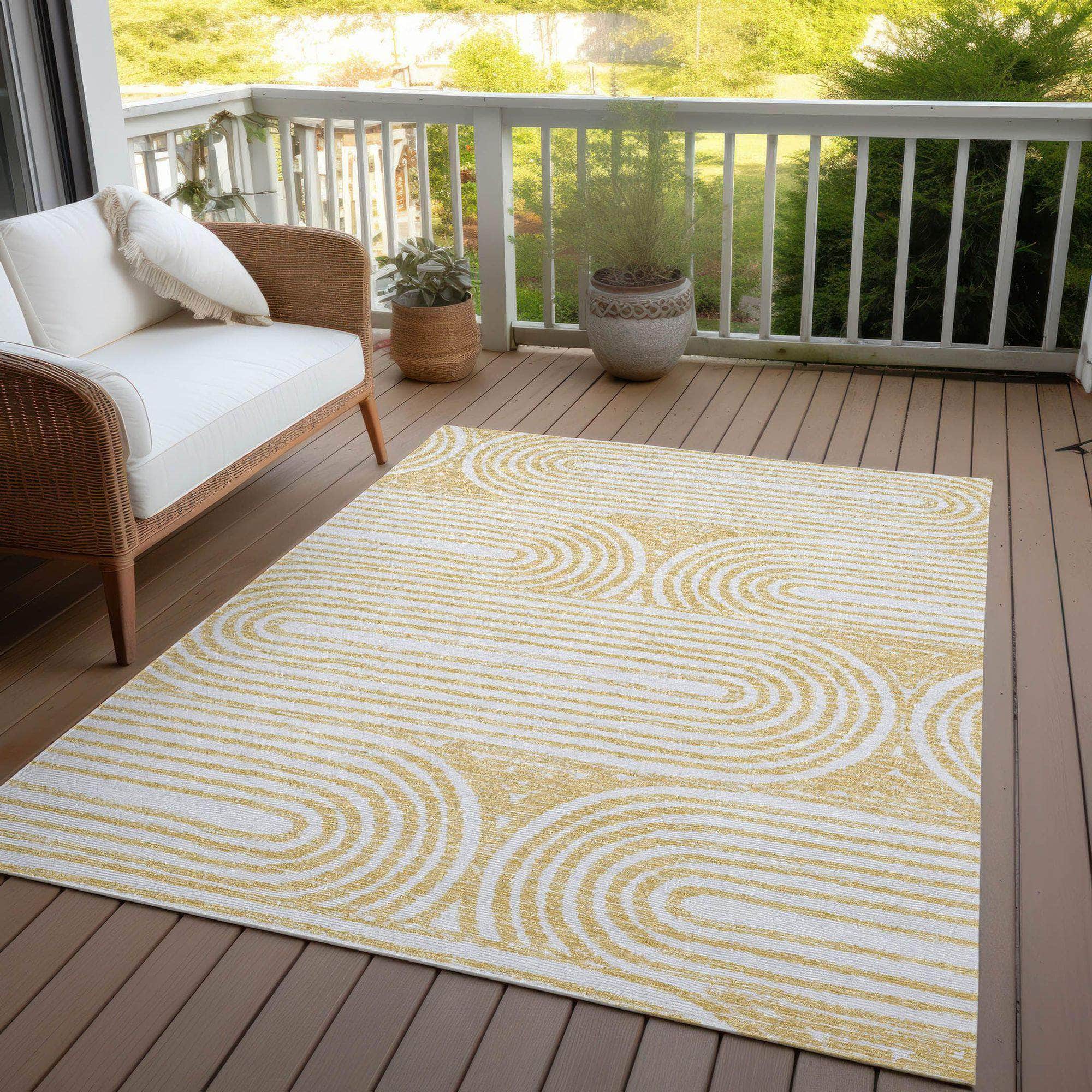Machine Made ACN540 Gold Rugs