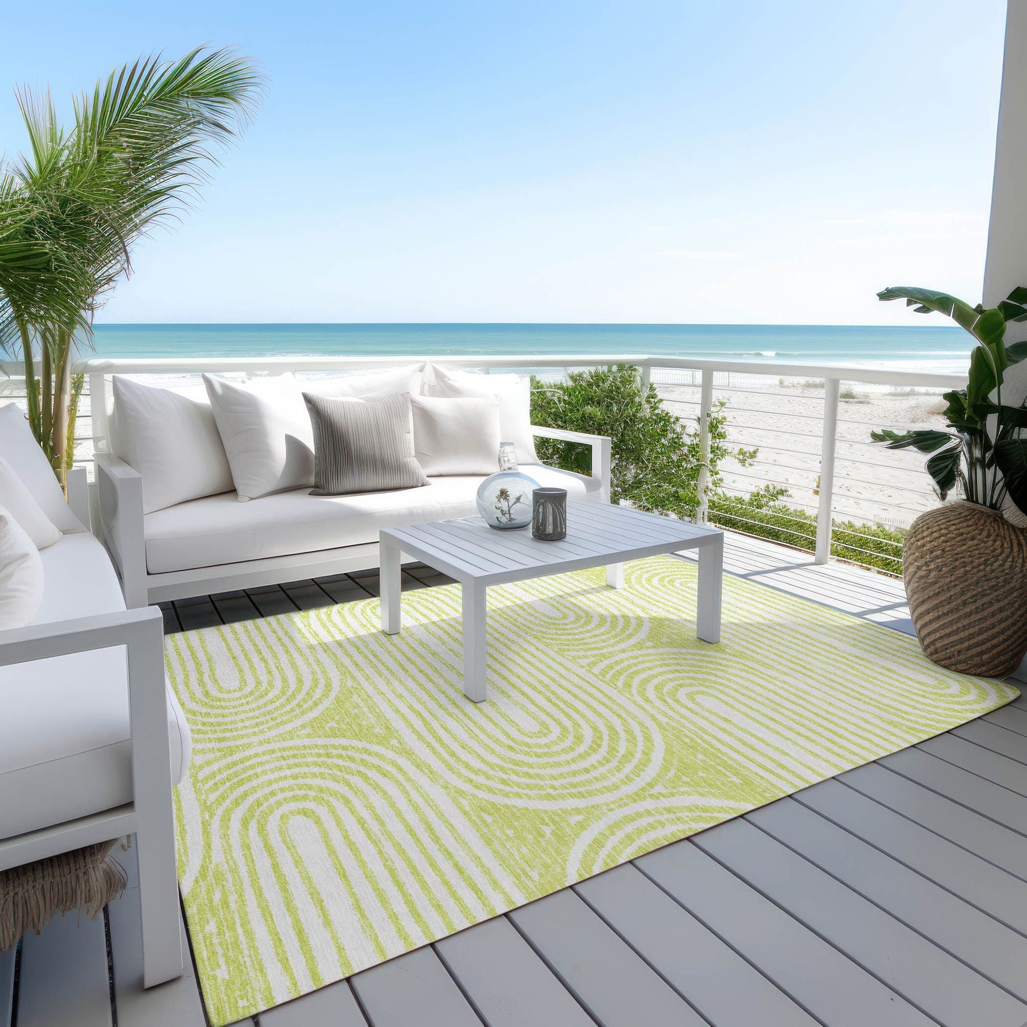 Machine Made ACN540 Green Rugs