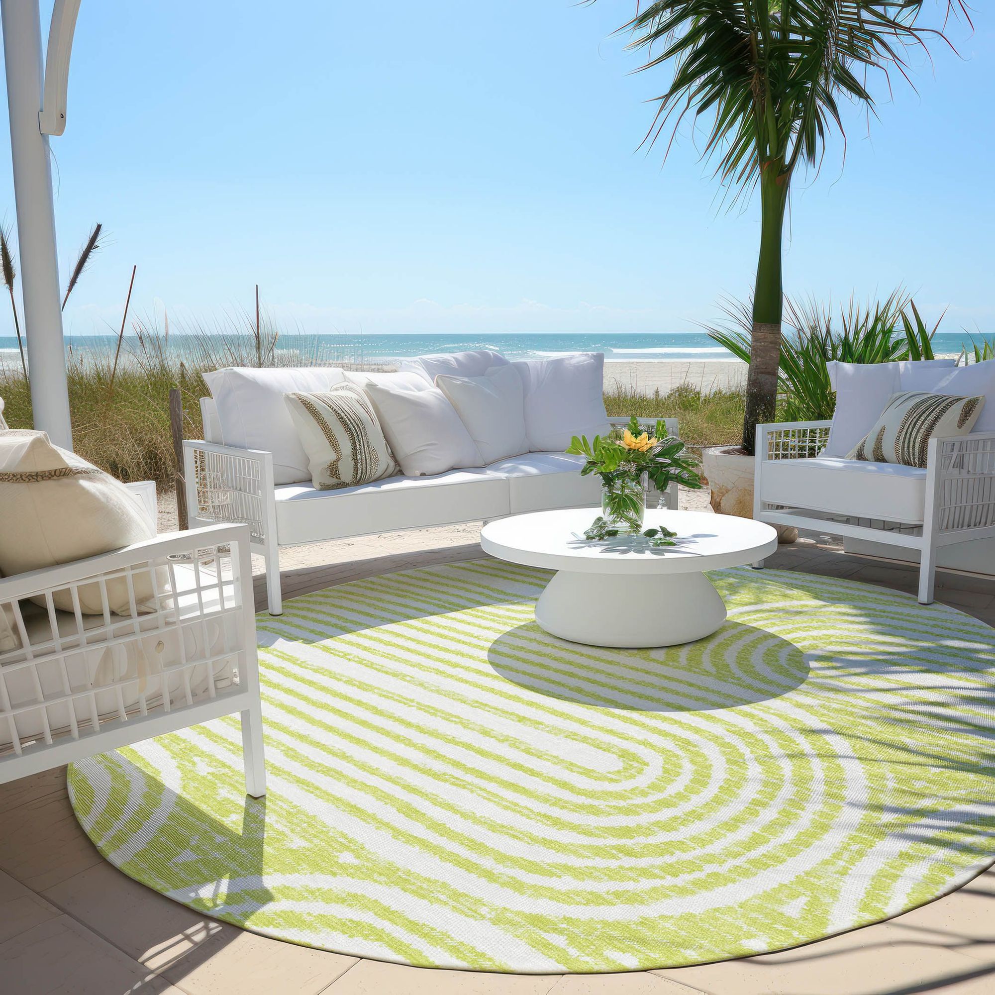 Machine Made ACN540 Green Rugs