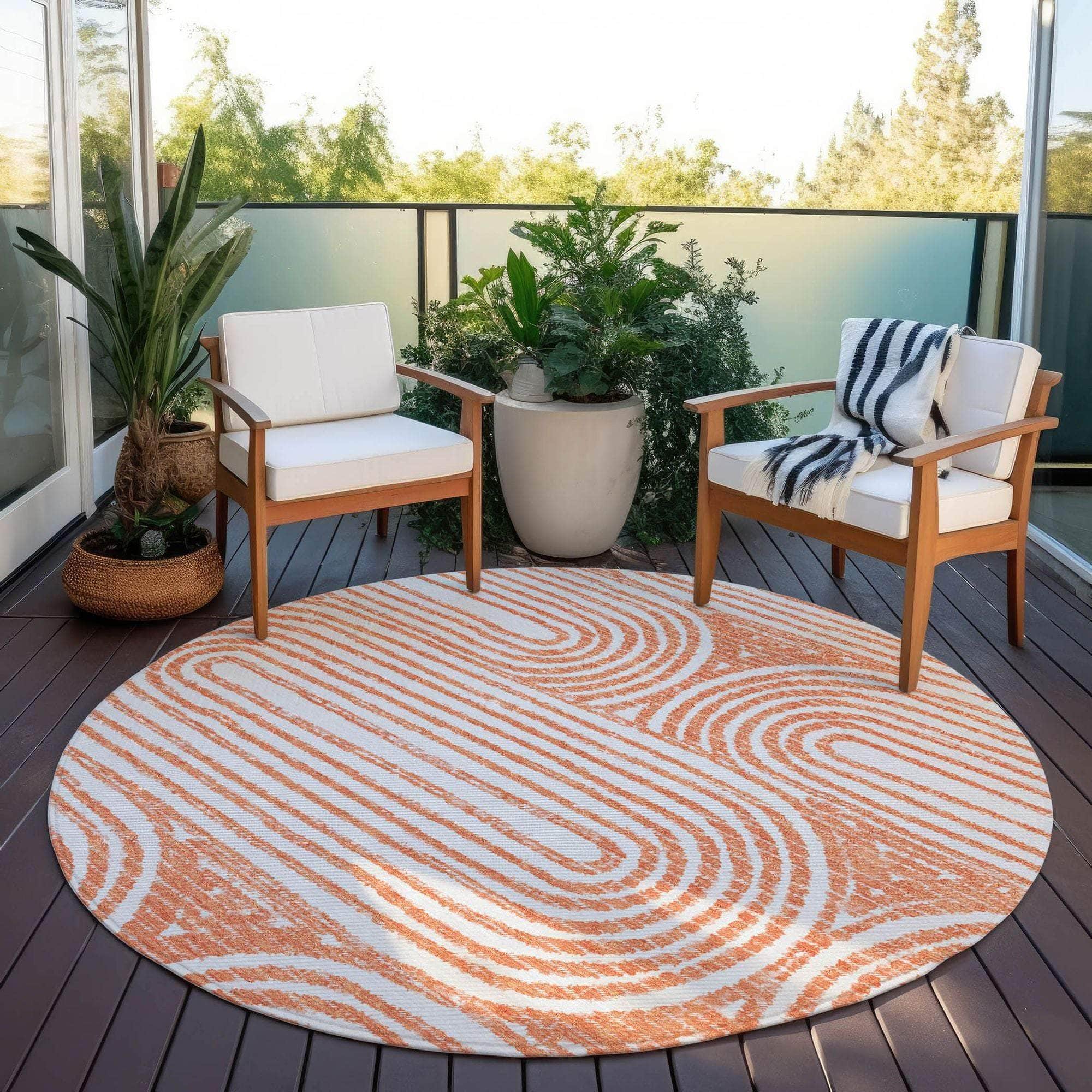 Machine Made ACN540 Salmon Orange Rugs