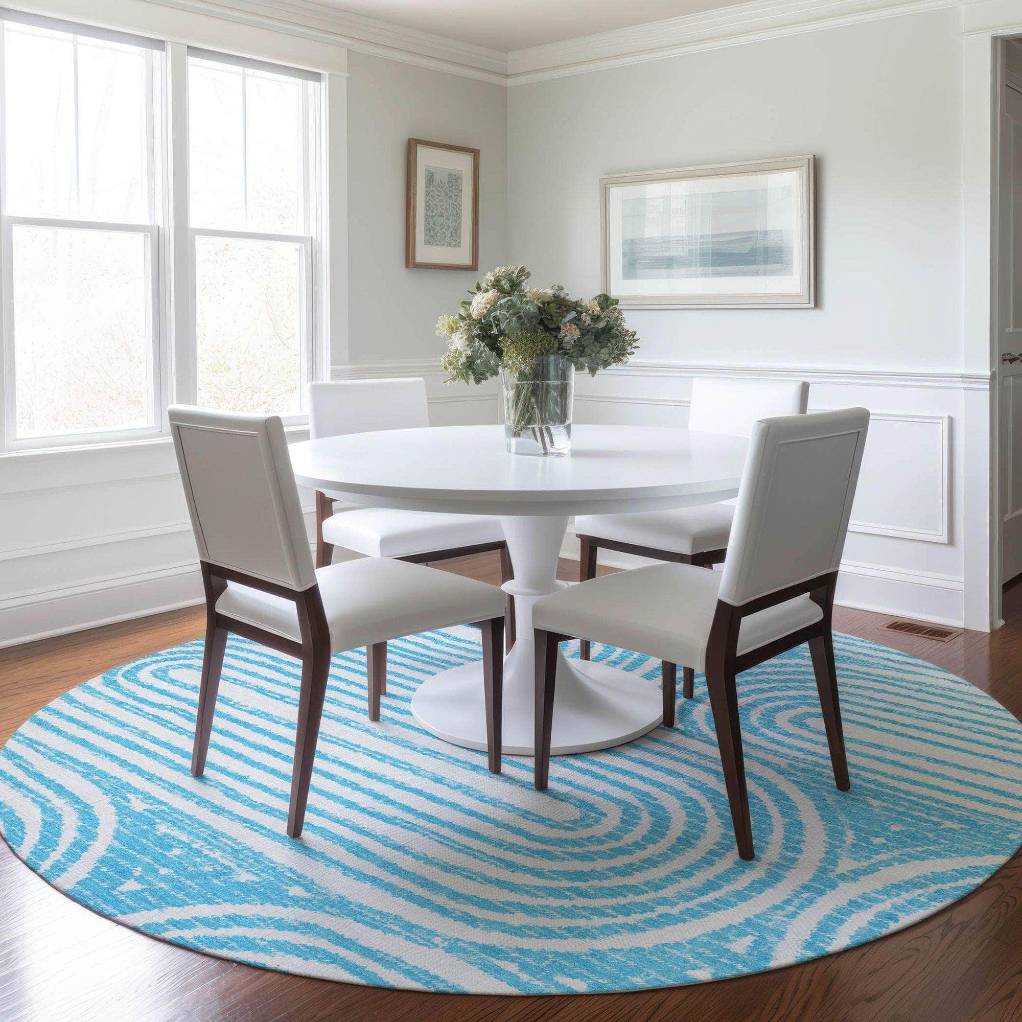 Machine Made ACN540 Teal Rugs