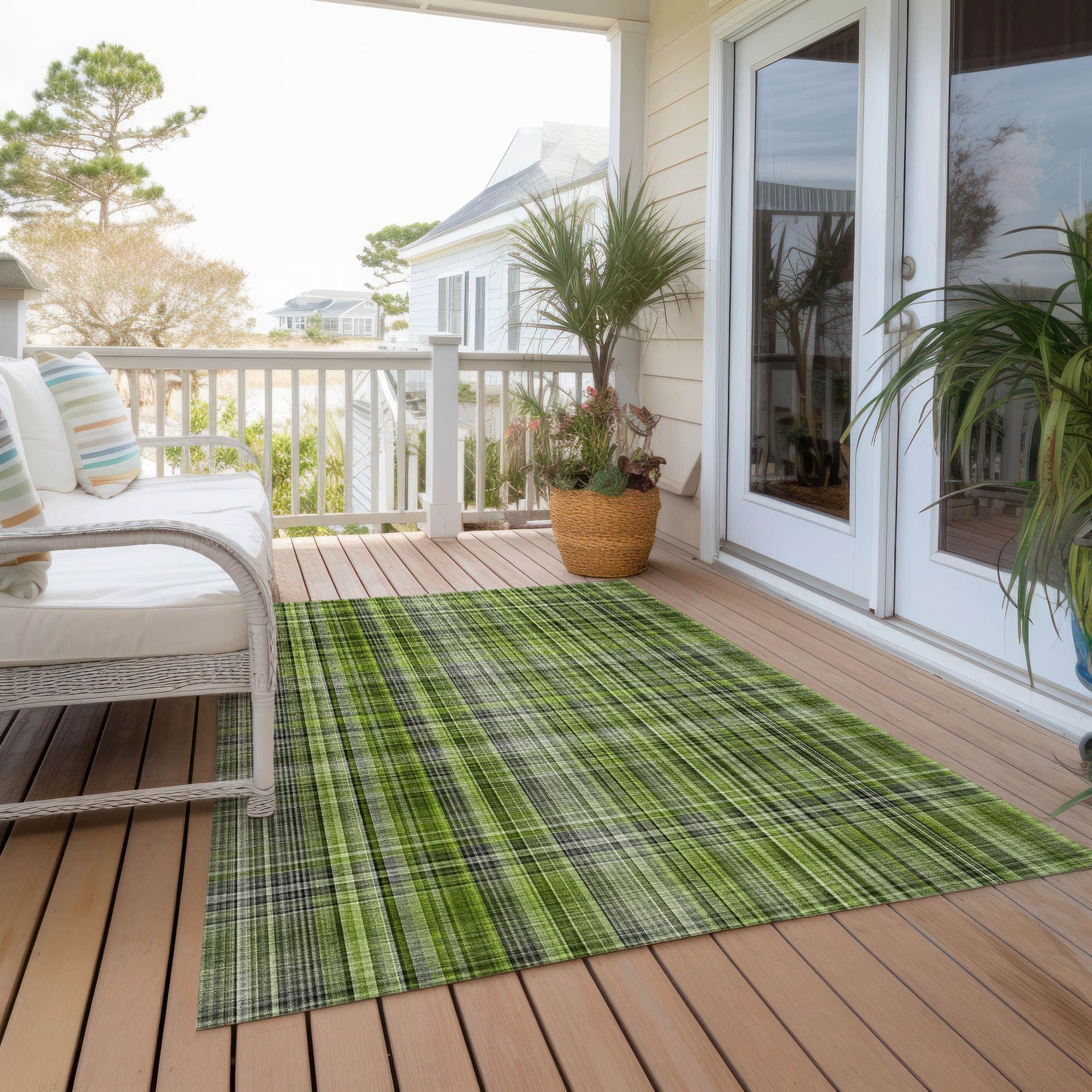 Machine Made ACN541 Green Rugs