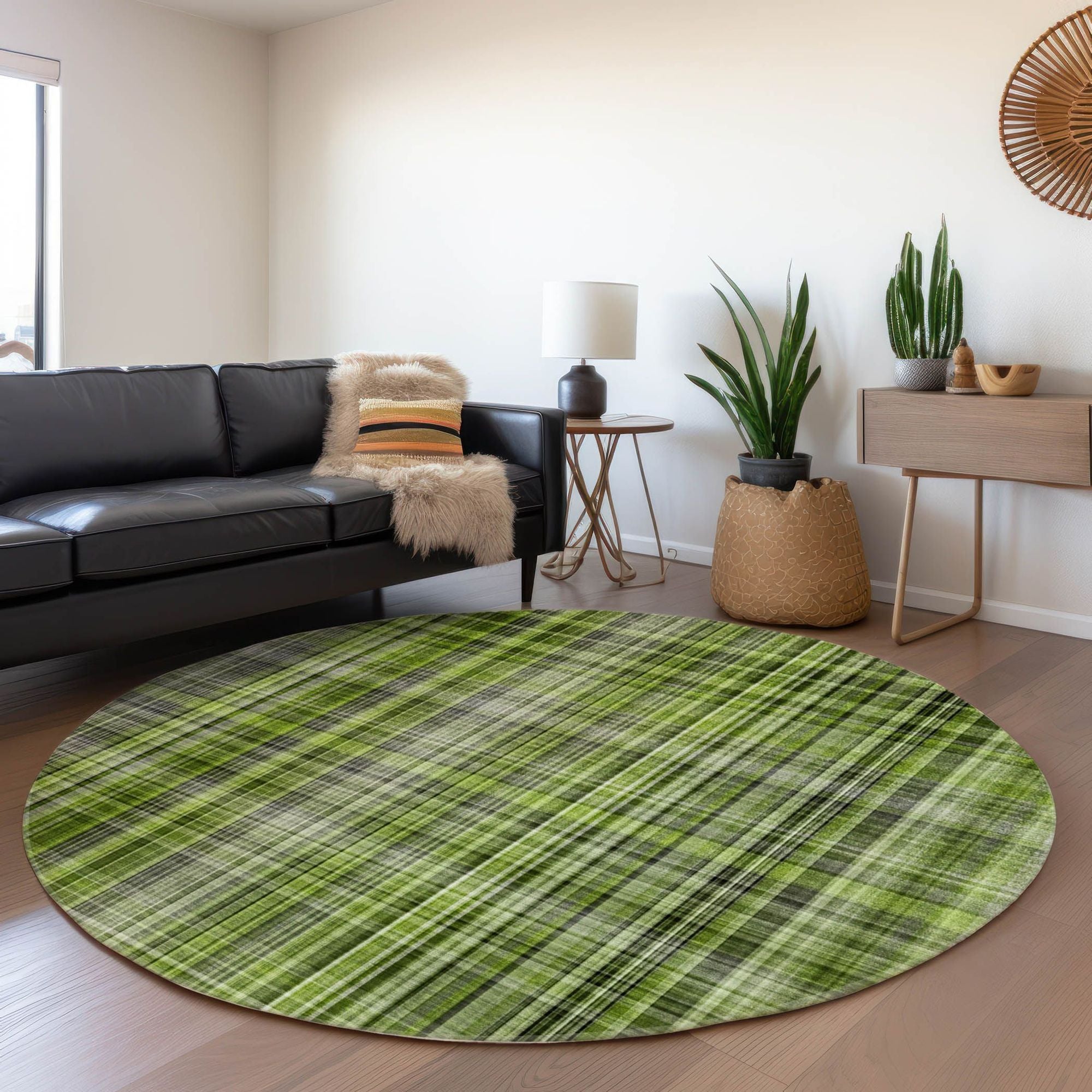 Machine Made ACN541 Green Rugs