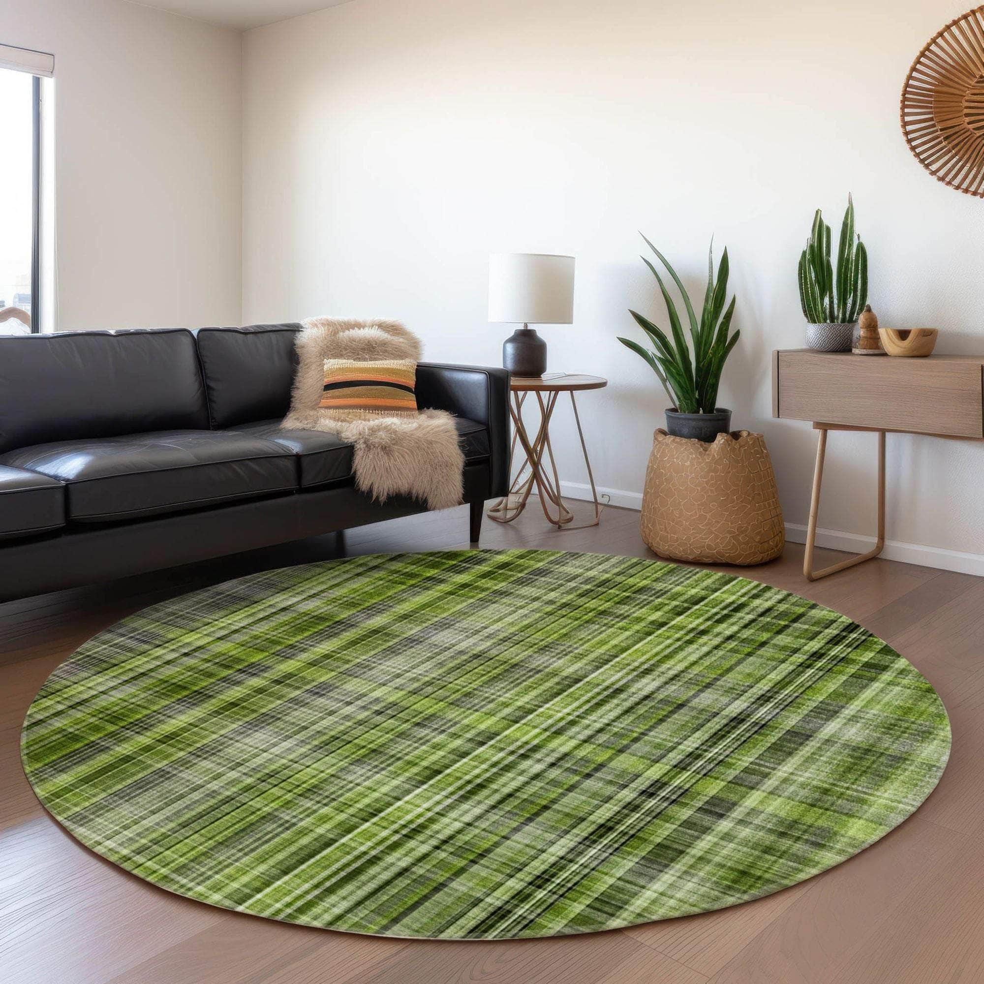 Machine Made ACN541 Green Rugs