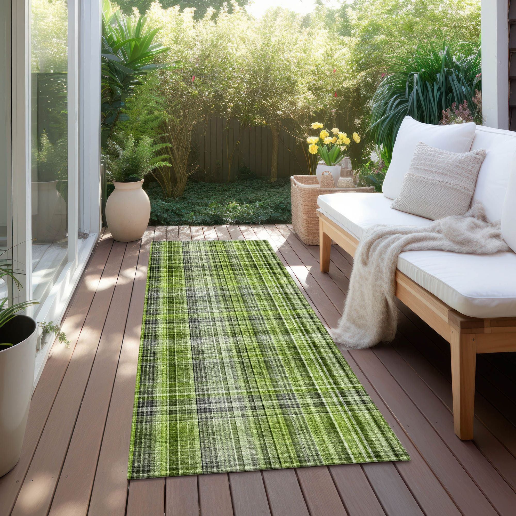 Machine Made ACN541 Green Rugs