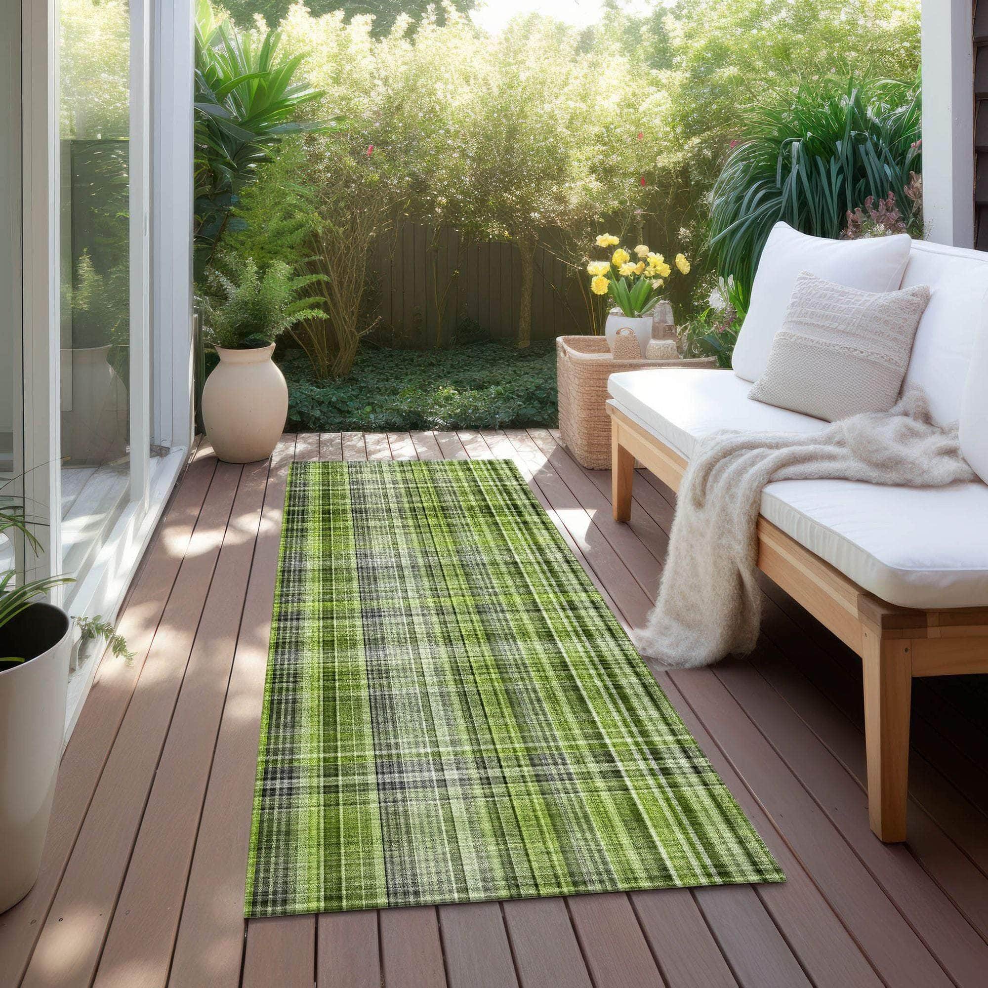 Machine Made ACN541 Green Rugs