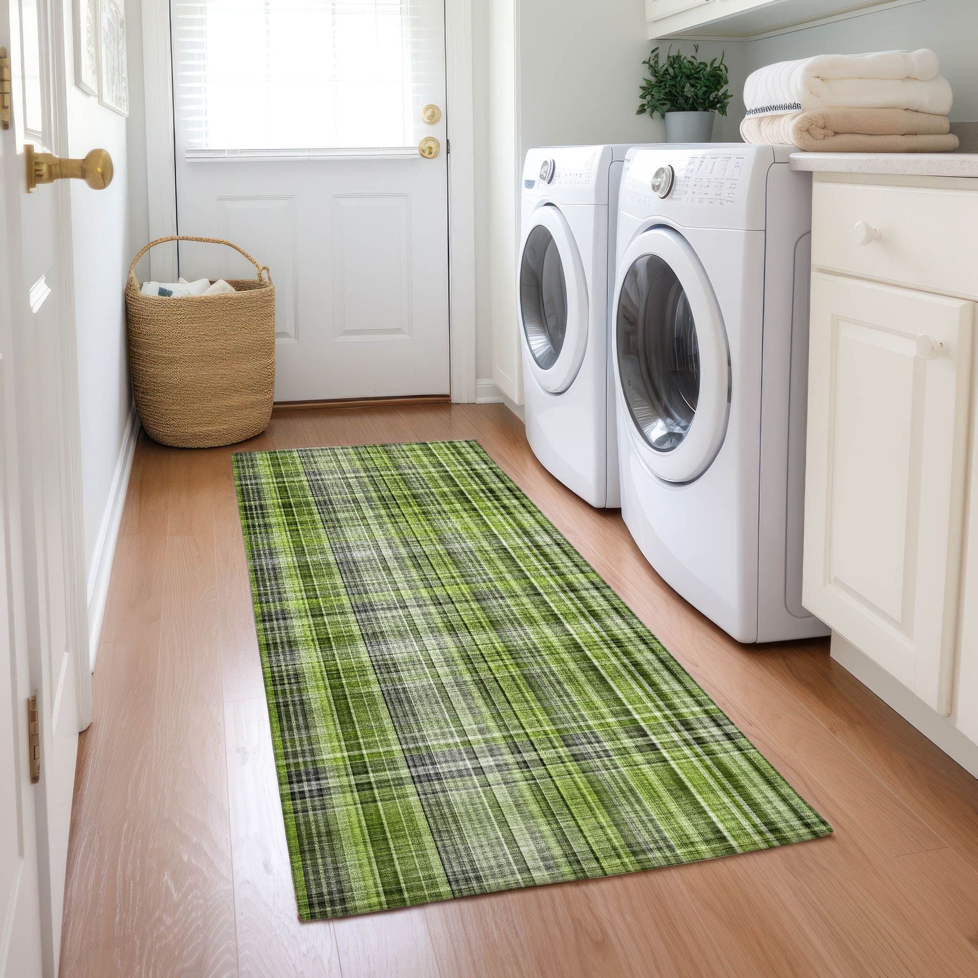 Machine Made ACN541 Green Rugs