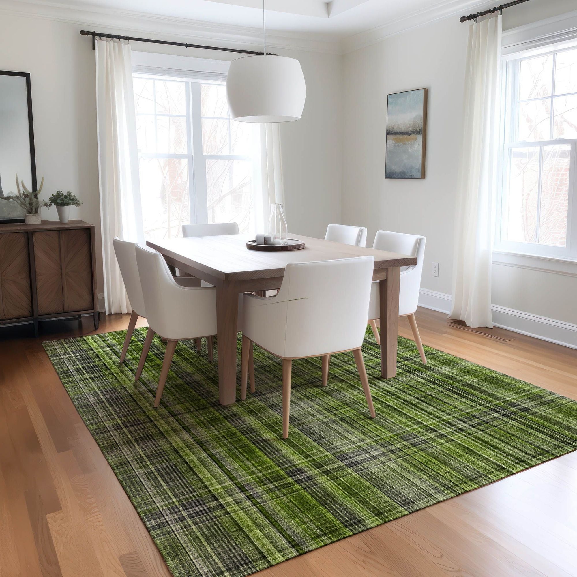 Machine Made ACN541 Green Rugs