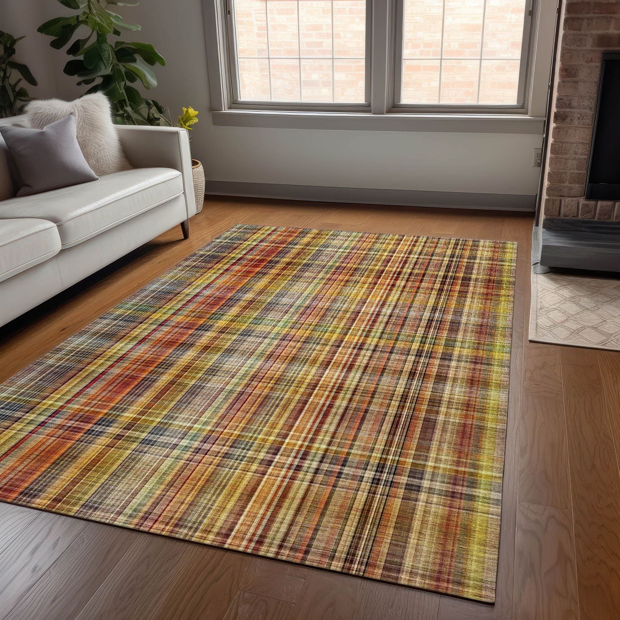 Machine Made ACN541 Paprika Orange Rugs