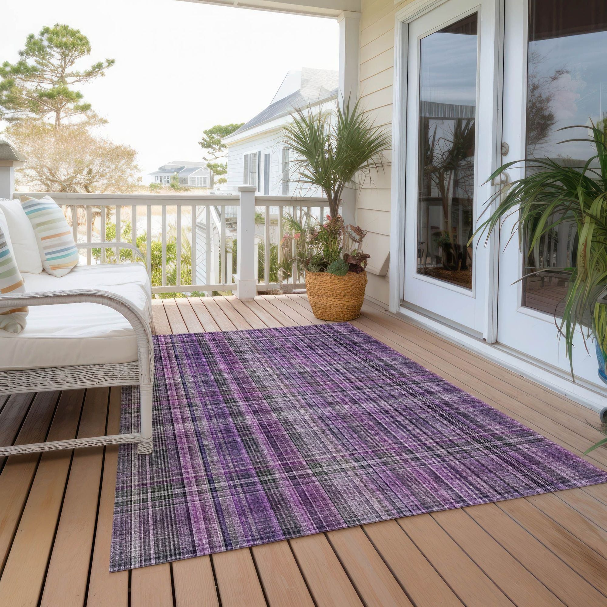 Machine Made ACN541 Purple Rugs