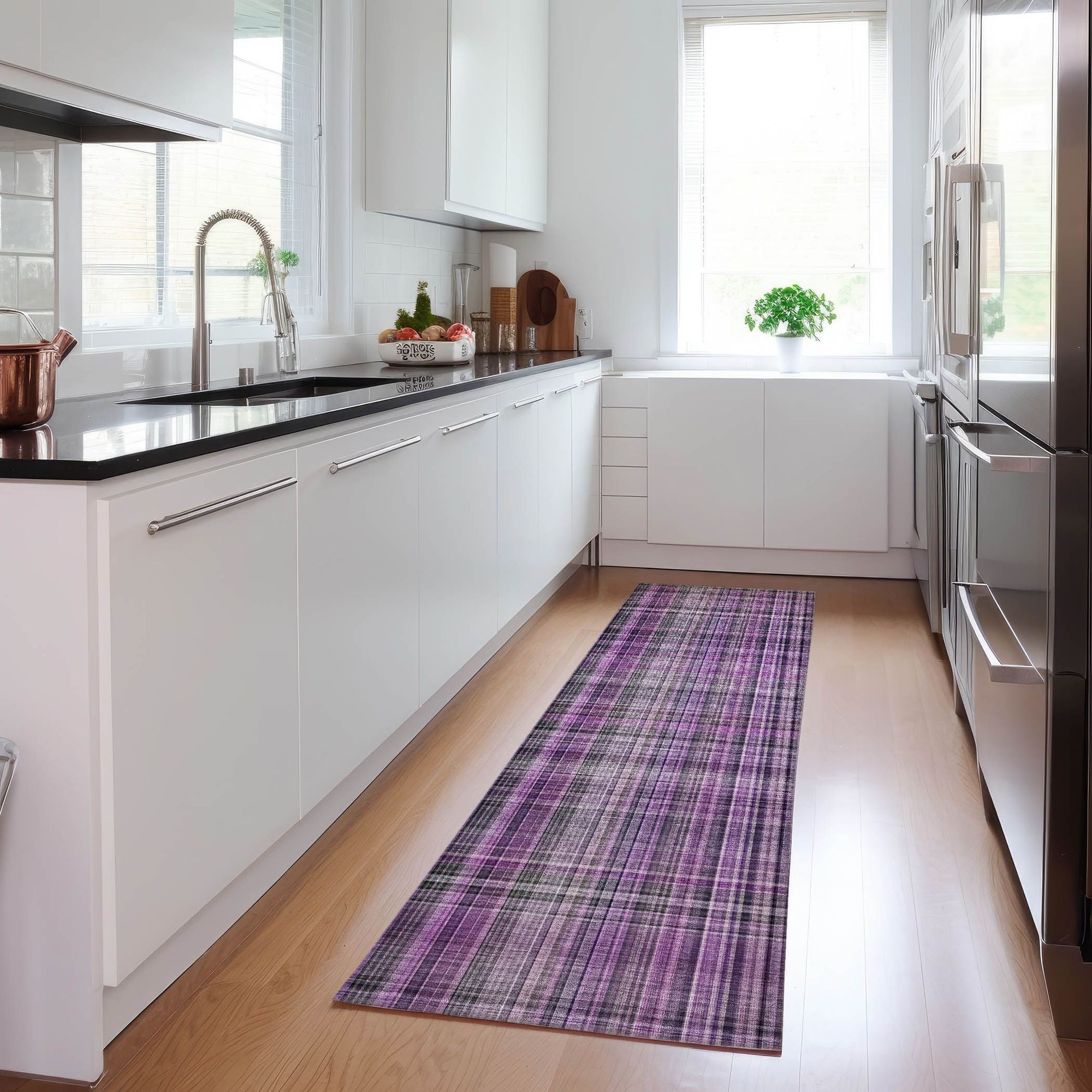 Machine Made ACN541 Purple Rugs