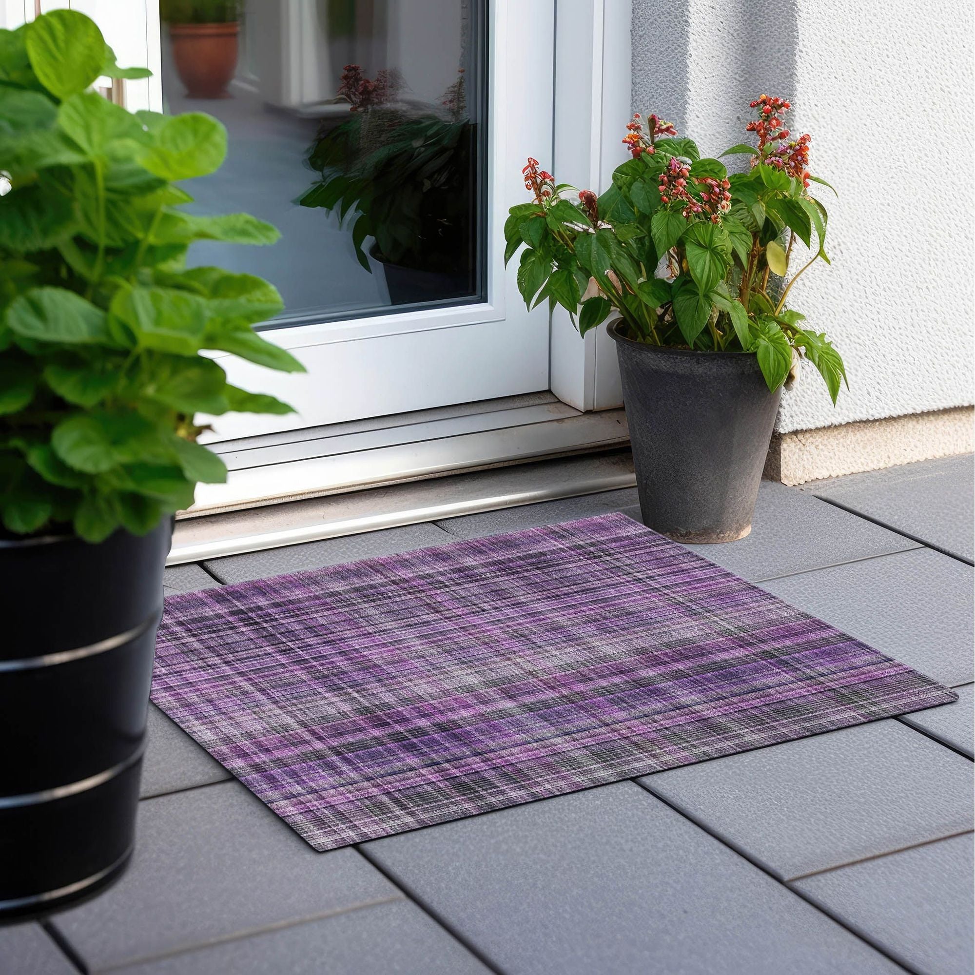 Machine Made ACN541 Purple Rugs