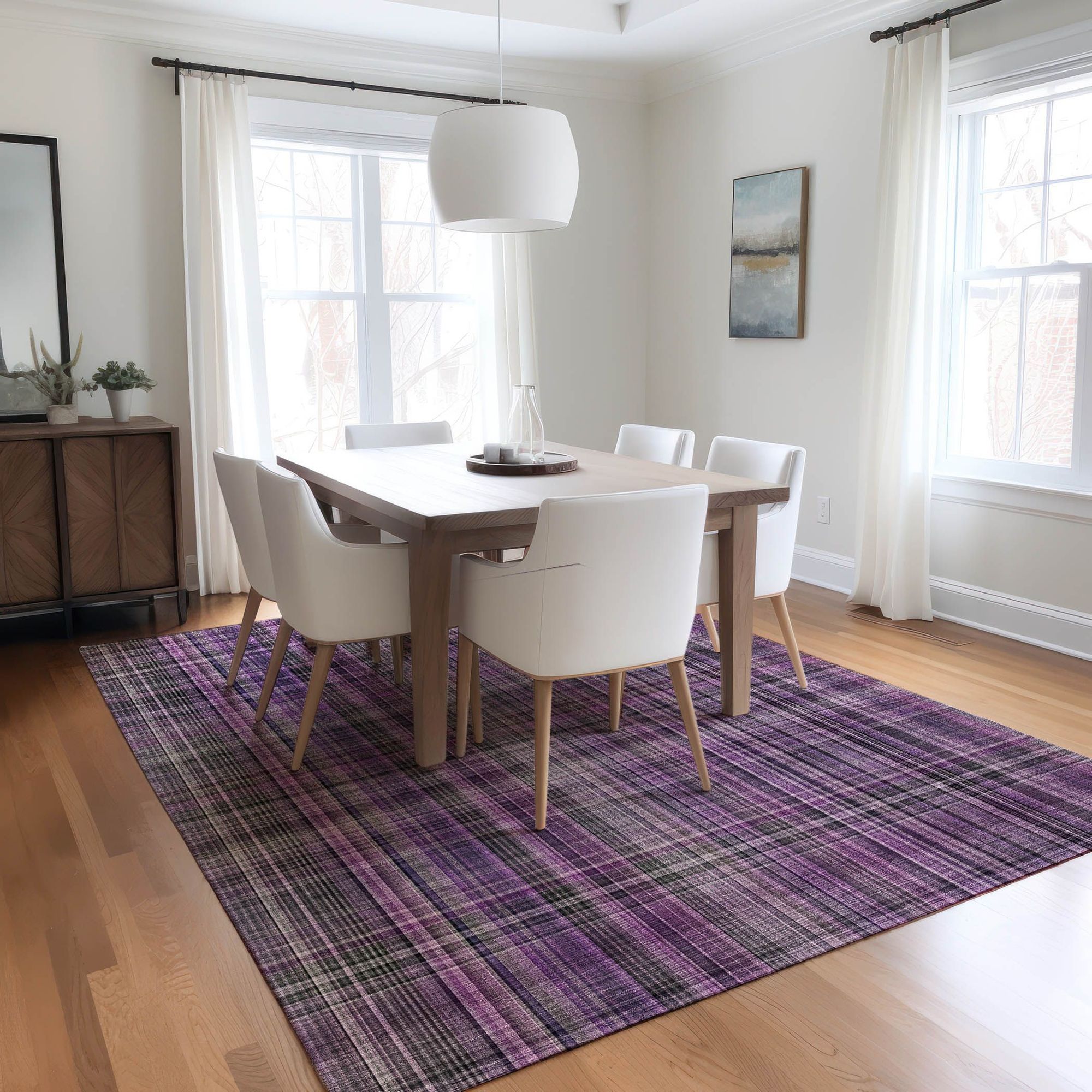 Machine Made ACN541 Purple Rugs