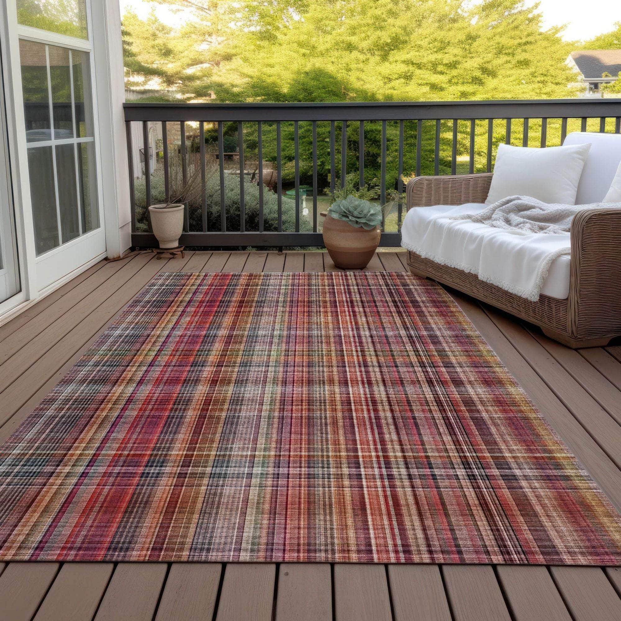 Machine Made ACN541 Red Rugs